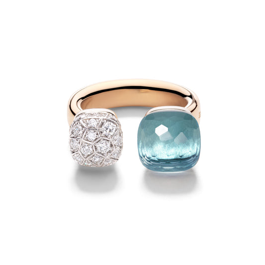 Pomellato Nudo Ring (PAC4020O6WHRDB0YY) aus Bicolor-Gold mit Diamant und Topas