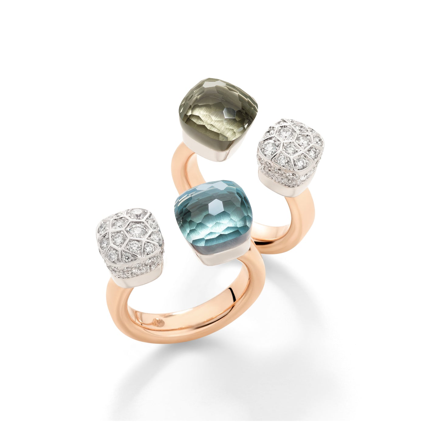 Pomellato Nudo Ring (PAC4020O6WHRDB0YY) aus Bicolor-Gold mit Diamant und Topas