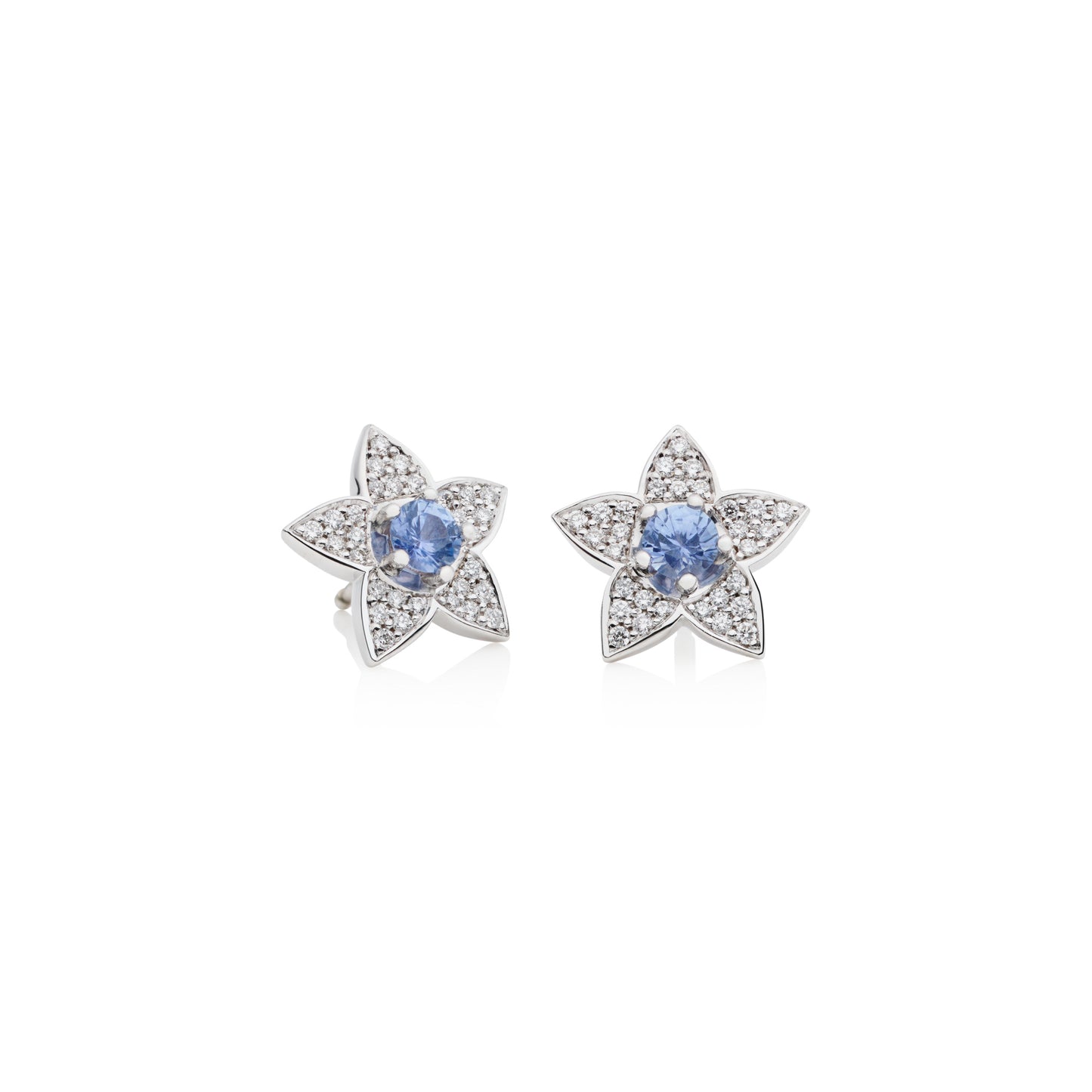 Poppy Ohrstecker, Weißgold • Diamant • Saphir von Bron (8OW4903CSBR)