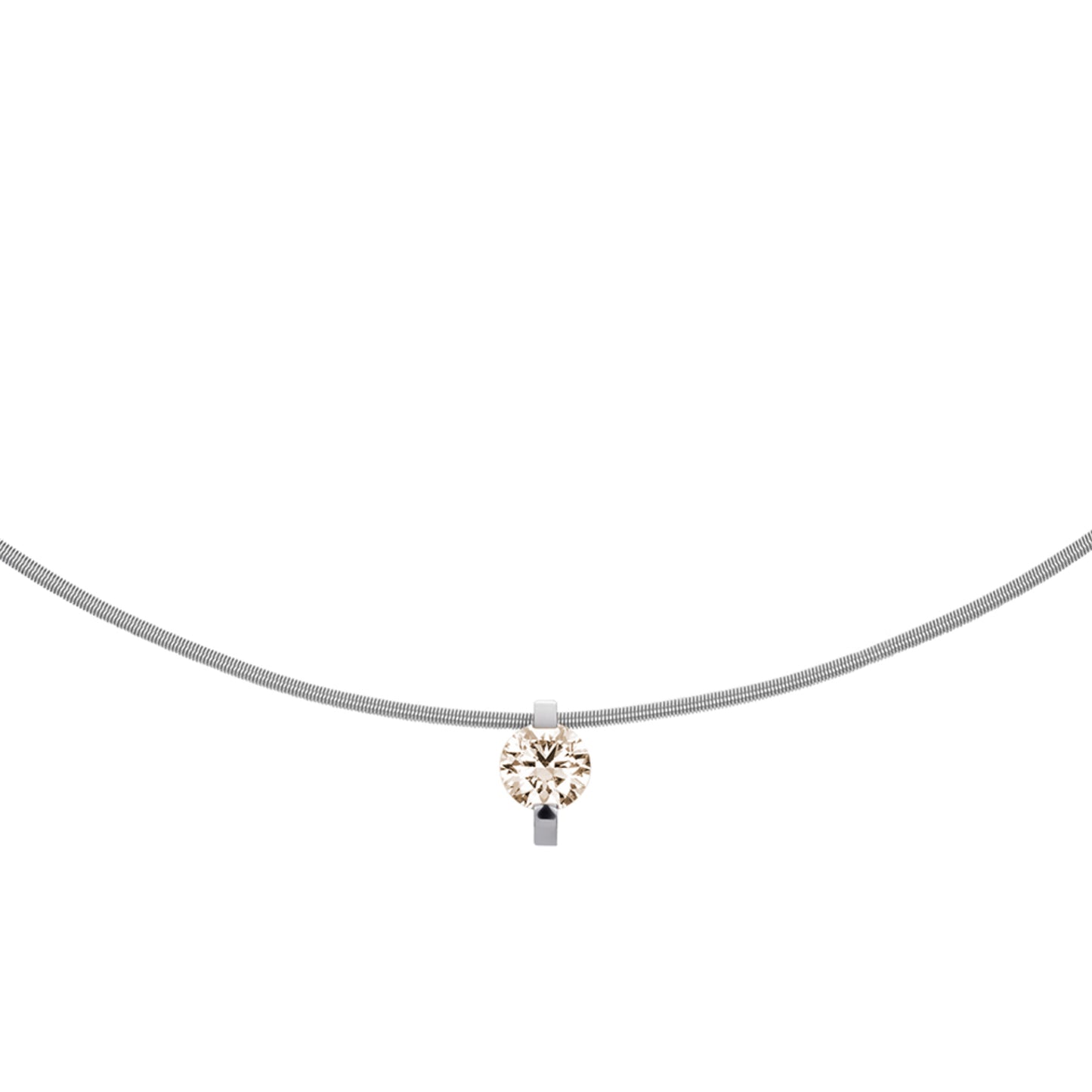 Princess Anhänger , Platin • Diamant von Niessing (N363960-8.6mm-0.5ct-cinnamon-pt)