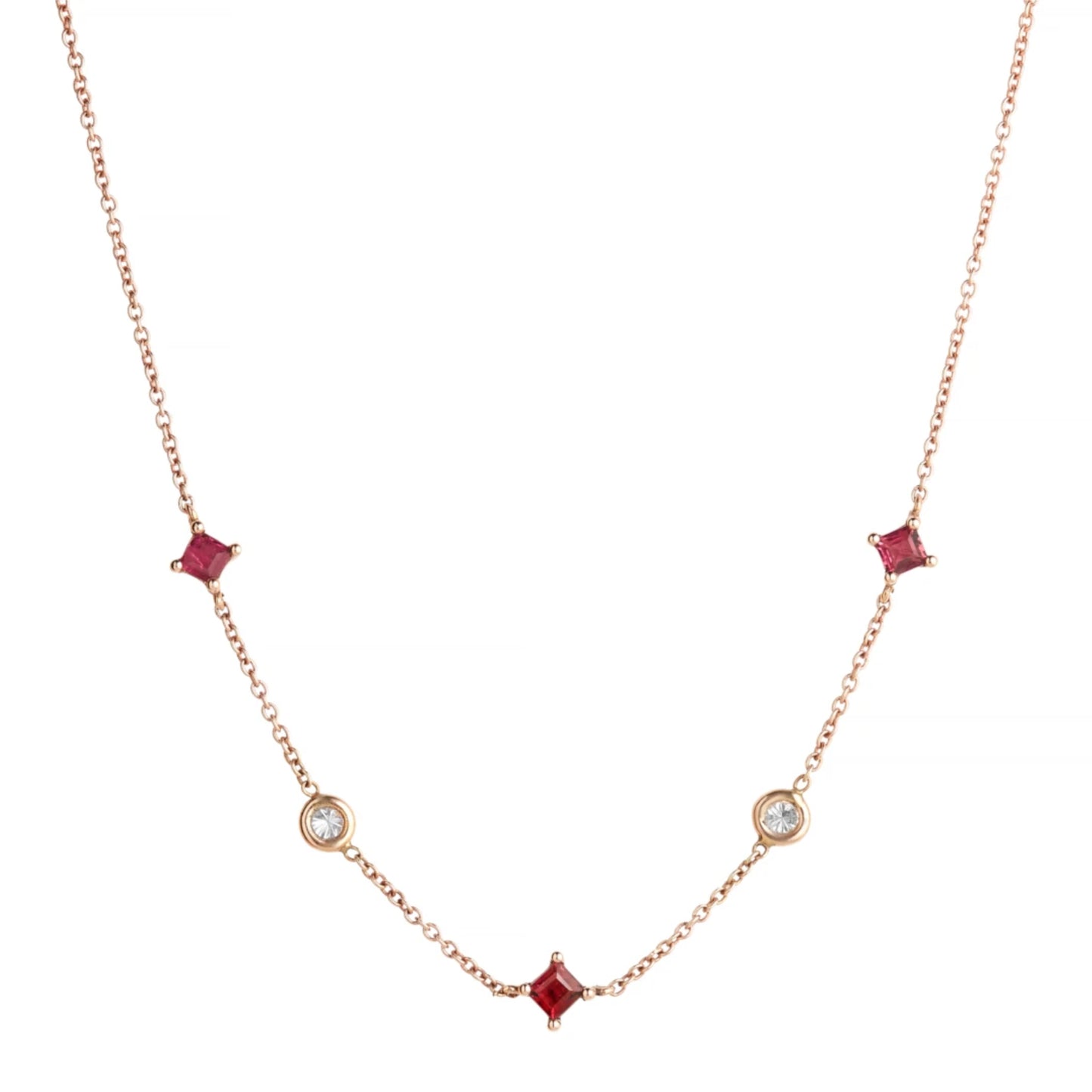 Princess Collier, Roségold • Diamant • Turmalin von Grimaldo (PR-CO03TRP-WD-01)