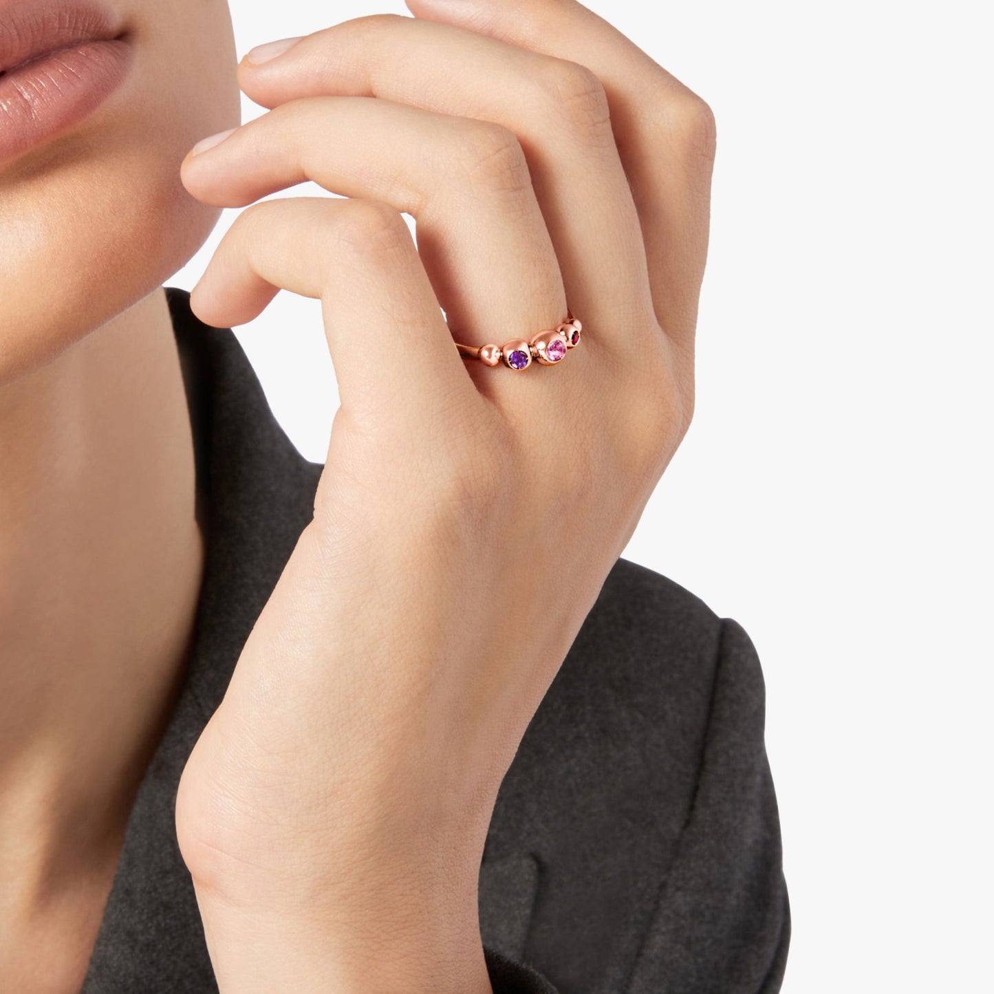 Ring Bollicine, Roségold • Edelsteine von DoDo (DAC3006-BOLLI-ZRI9R)