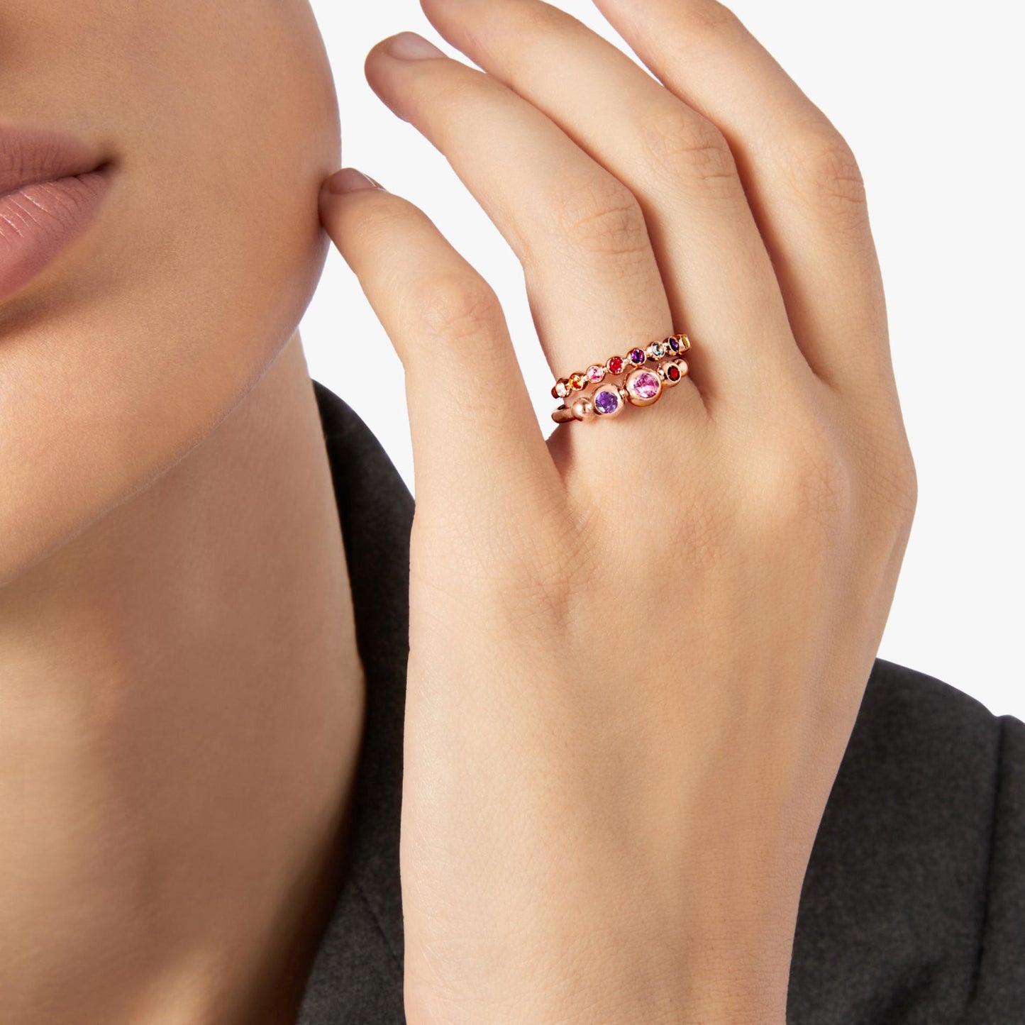 Ring Bollicine, Roségold • Edelsteine von DoDo (DAC3006-BOLLI-ZRI9R)
