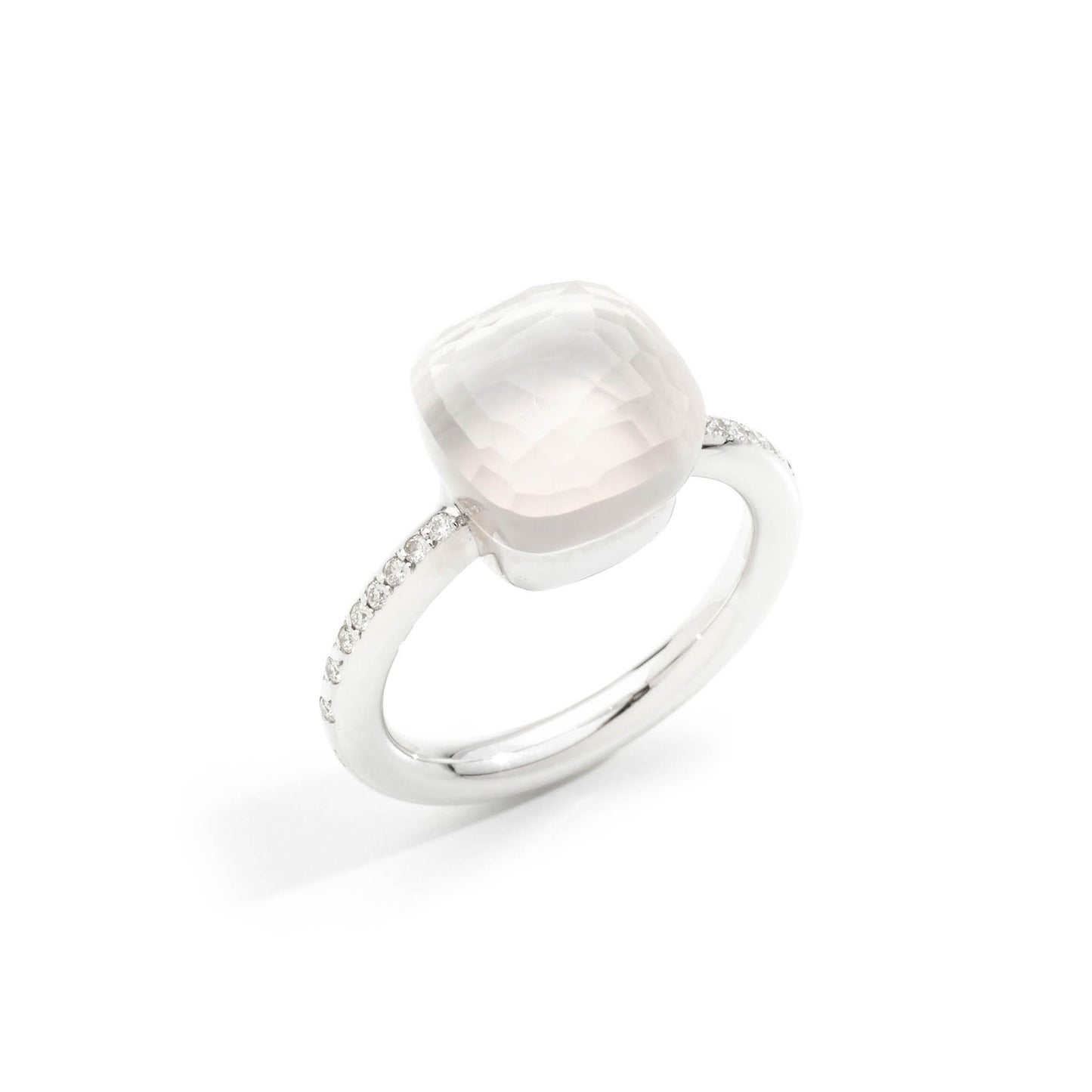 Ring Nudo Milky Classic, Weißgold • Diamant von Pomellato (PAC2031UW000B0QLT)