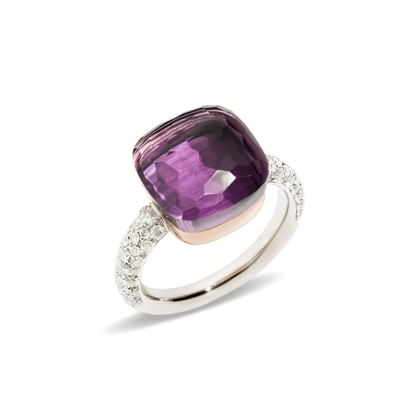 Ring Nudo, Bicolor-Gold • Amethyst • Diamant von Pomellato (PAB4010O6000DB0OI)