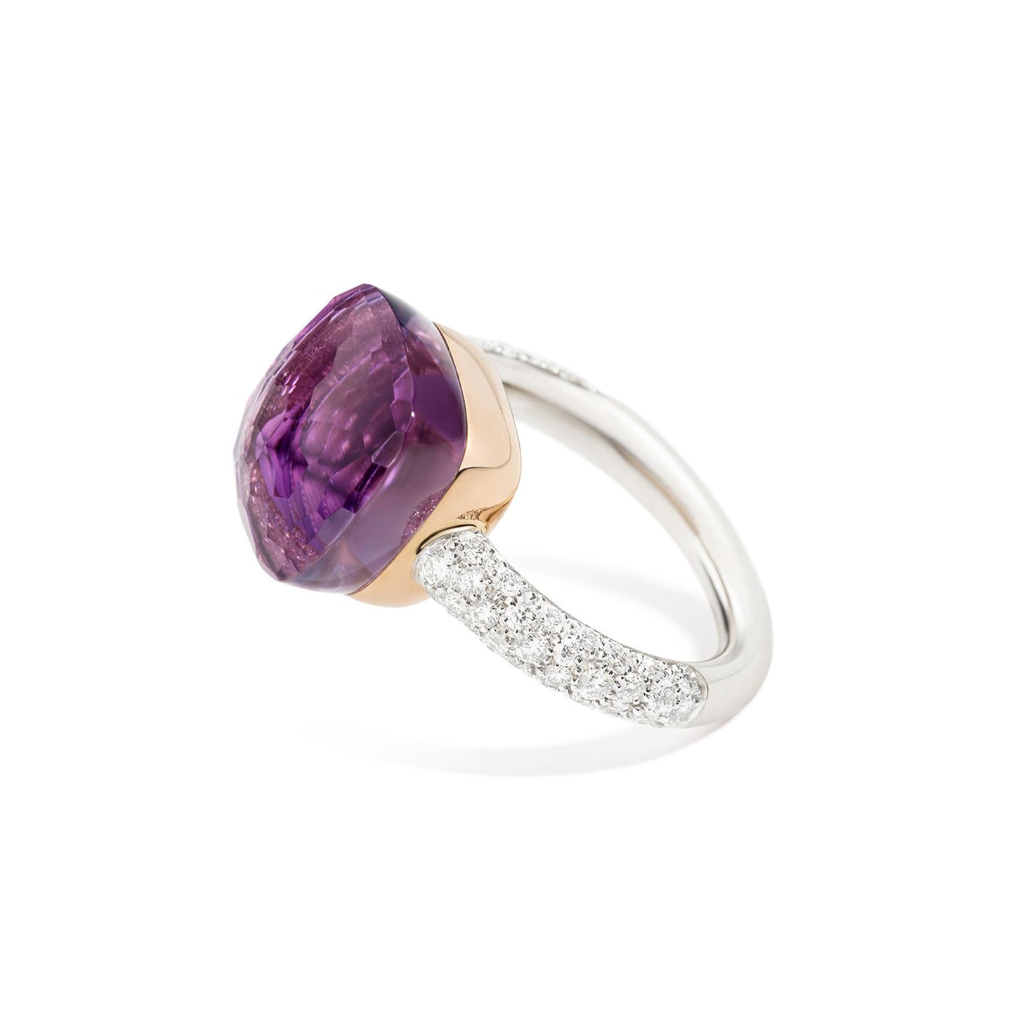 Ring Nudo, Bicolor-Gold • Amethyst • Diamant von Pomellato (PAB4010O6000DB0OI)