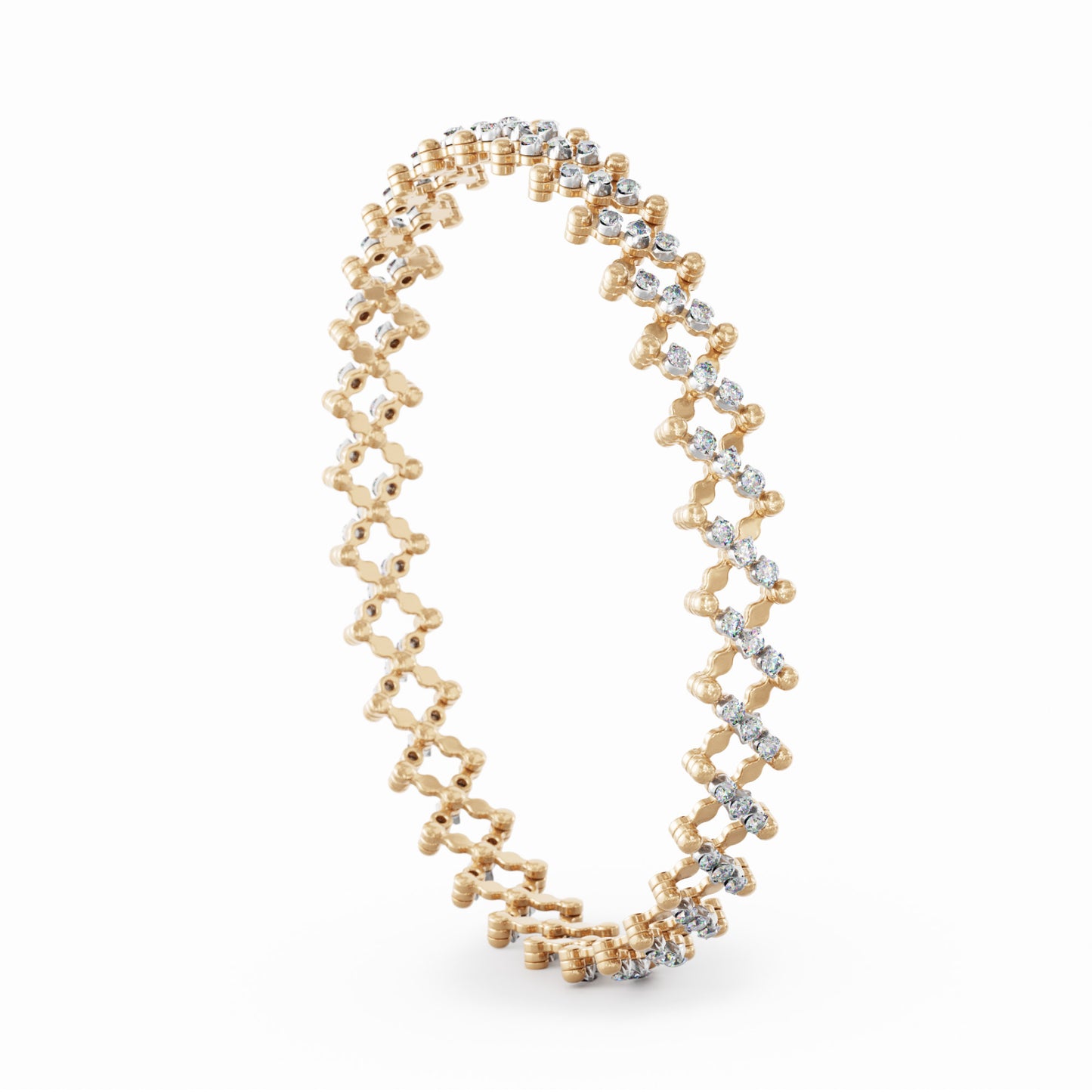 Serafino Multi-Size Ring und Armreif, Bicolor-Gold • Diamant von Serafino Consoli (S.RB 5M2 RWG WD)