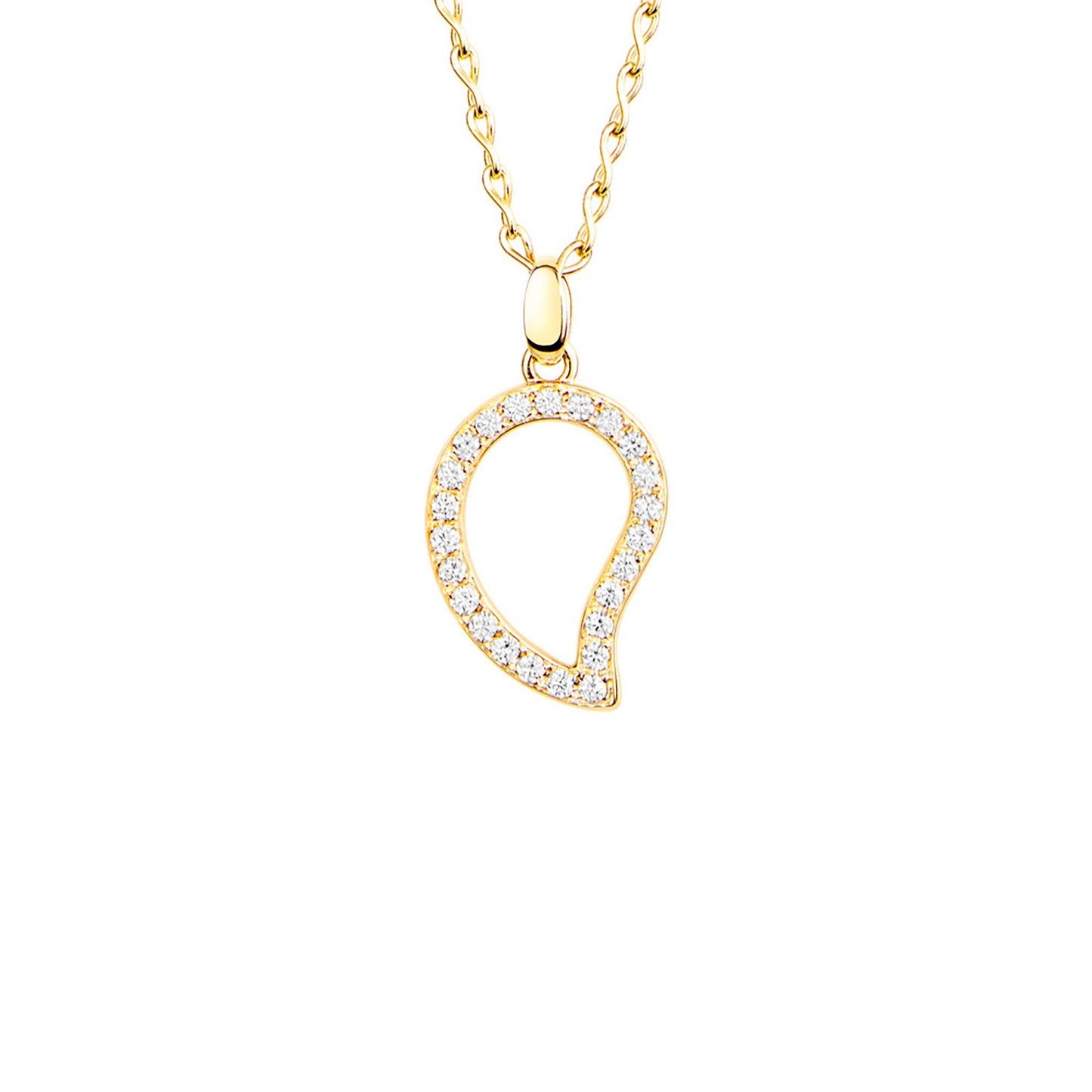 SIGNATURE Anhänger large mit Diamant Pavé, Gelbgold • Diamant von Tamara Comolli (P-Sig-l-pl-yg)