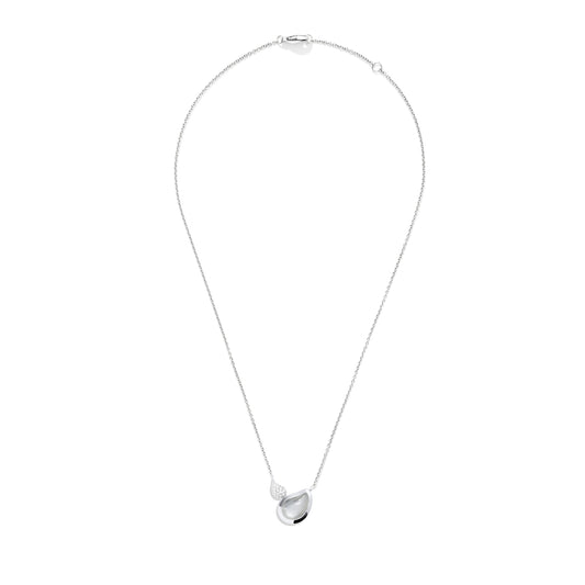 SIGNATURE Halskette 2 Drops , Weißgold • Diamant • Mondstein von Tamara Comolli (N-Sig-2Dr-MoGr-p-wg)