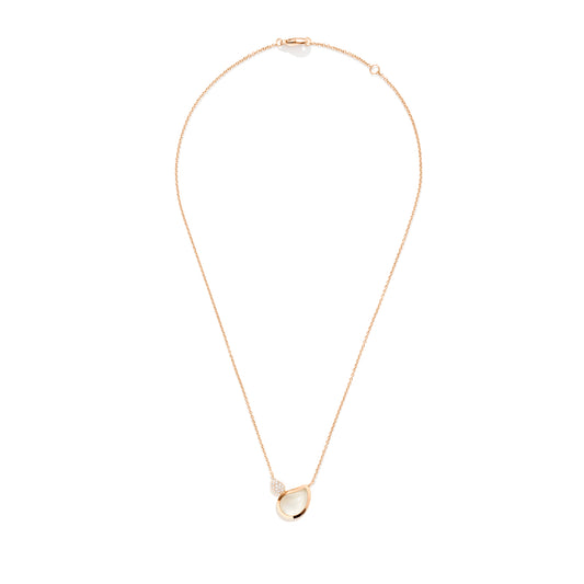 SIGNATURE Halskette 2 Drops , Roségold • Diamant • Mondstein von Tamara Comolli (N-Sig-2Dr-MoSa-p-rg)