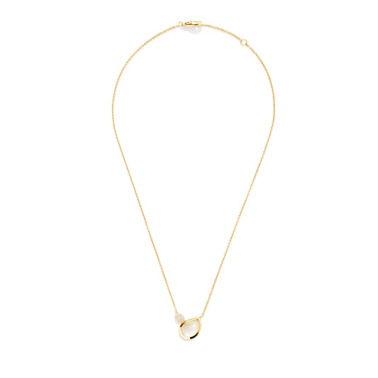 SIGNATURE Halskette 2 Drops , Gelbgold • Diamant • Mondstein von Tamara Comolli (N-Sig-2Dr-MoSa-p-yg)