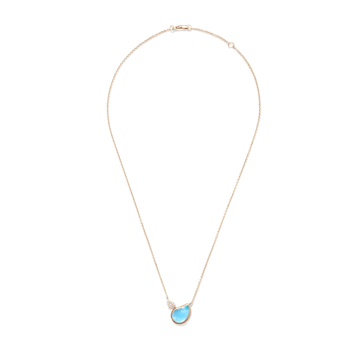 SIGNATURE Halskette 2 Drops • Diamant • Topas von Tamara Comolli (N-Sig-2Dr-ToSw-p-rg)