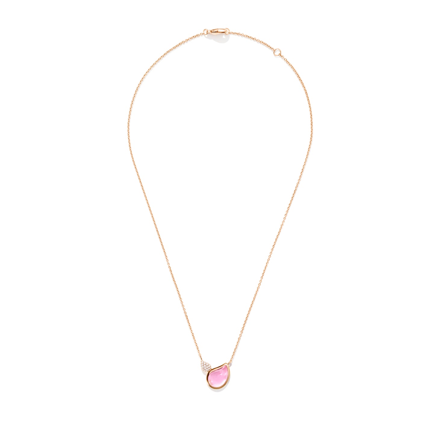 SIGNATURE Halskette 2 Drops, Roségold • Diamant • Turmalin von Tamara Comolli (N-Sig-2Dr-TuRo-p-rg)