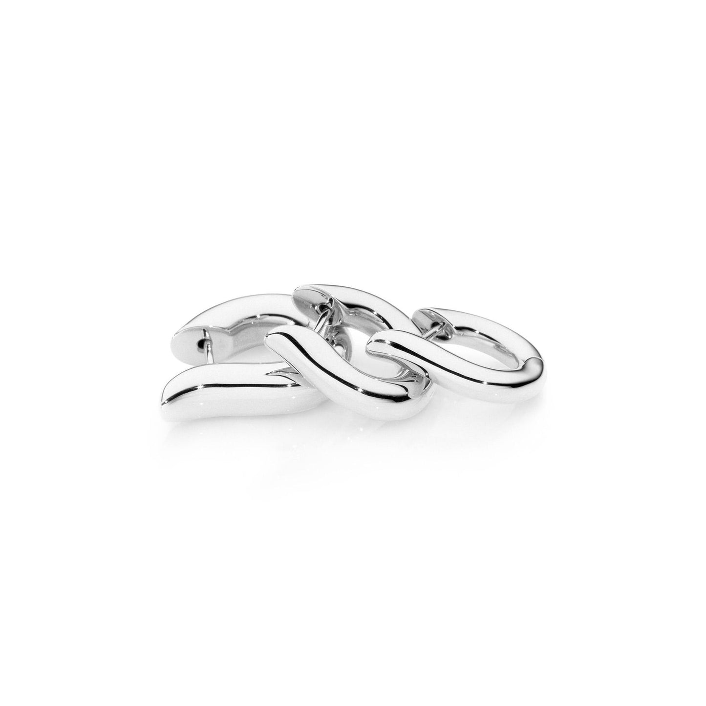 SIGNATURE Hoop Ohrringe small 18 K Weißgold, Weißgold von Tamara Comolli (E-Ho-s-wg) SIGNATURE Hoop Ohrringe small 18 K Weißgold, Weißgold von Tamara Comolli (E-Ho-s-wg)