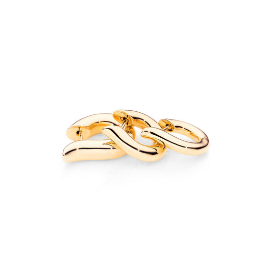 SIGNATURE Hoop Ohrringe small 18K Gelbgold, Gelbgold von Tamara Comolli (E-Ho-s-yg)