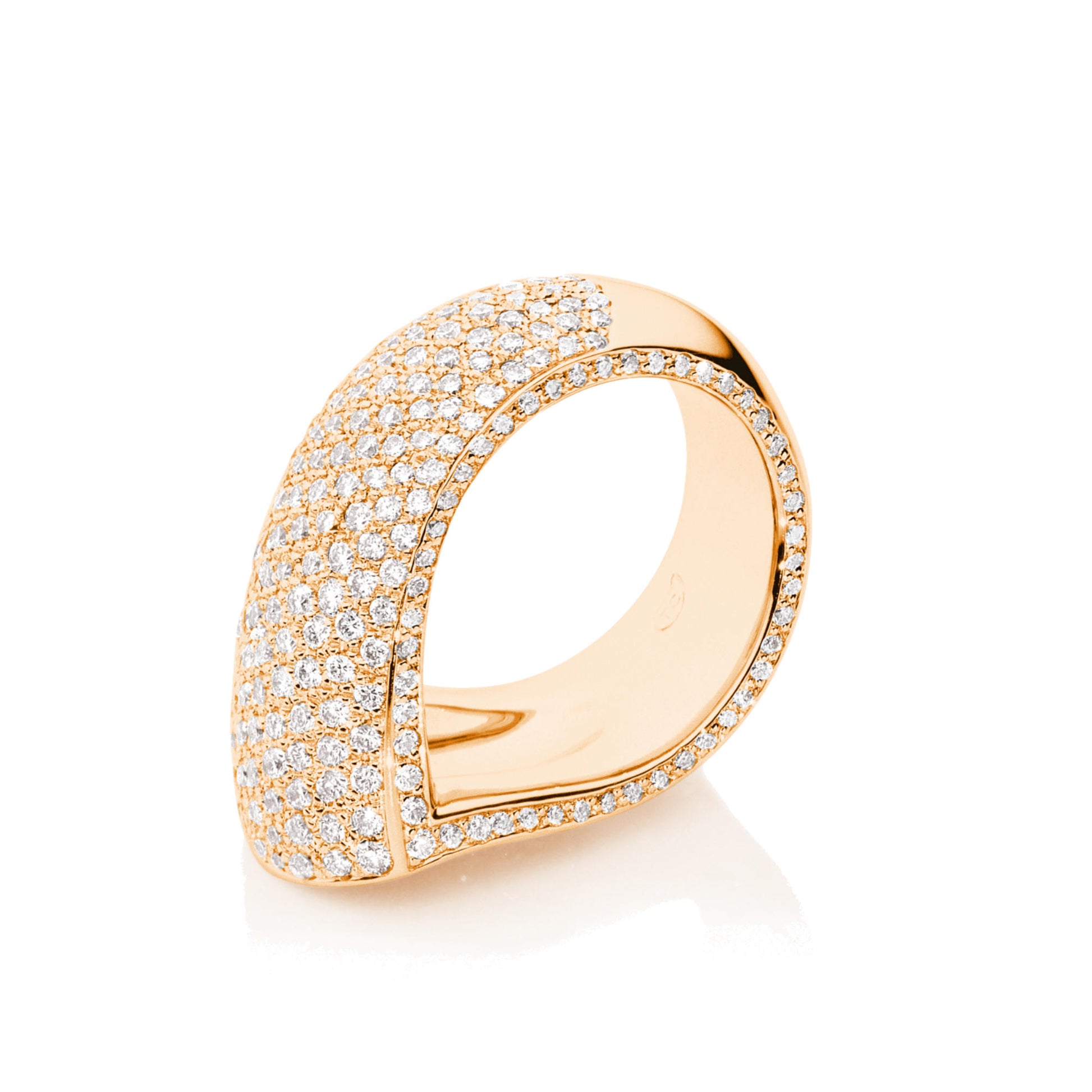SIGNATURE Ring Drop mit Diamant Pavé, Roségold • Diamant von Tamara Comolli (R-Dr-p-rg)