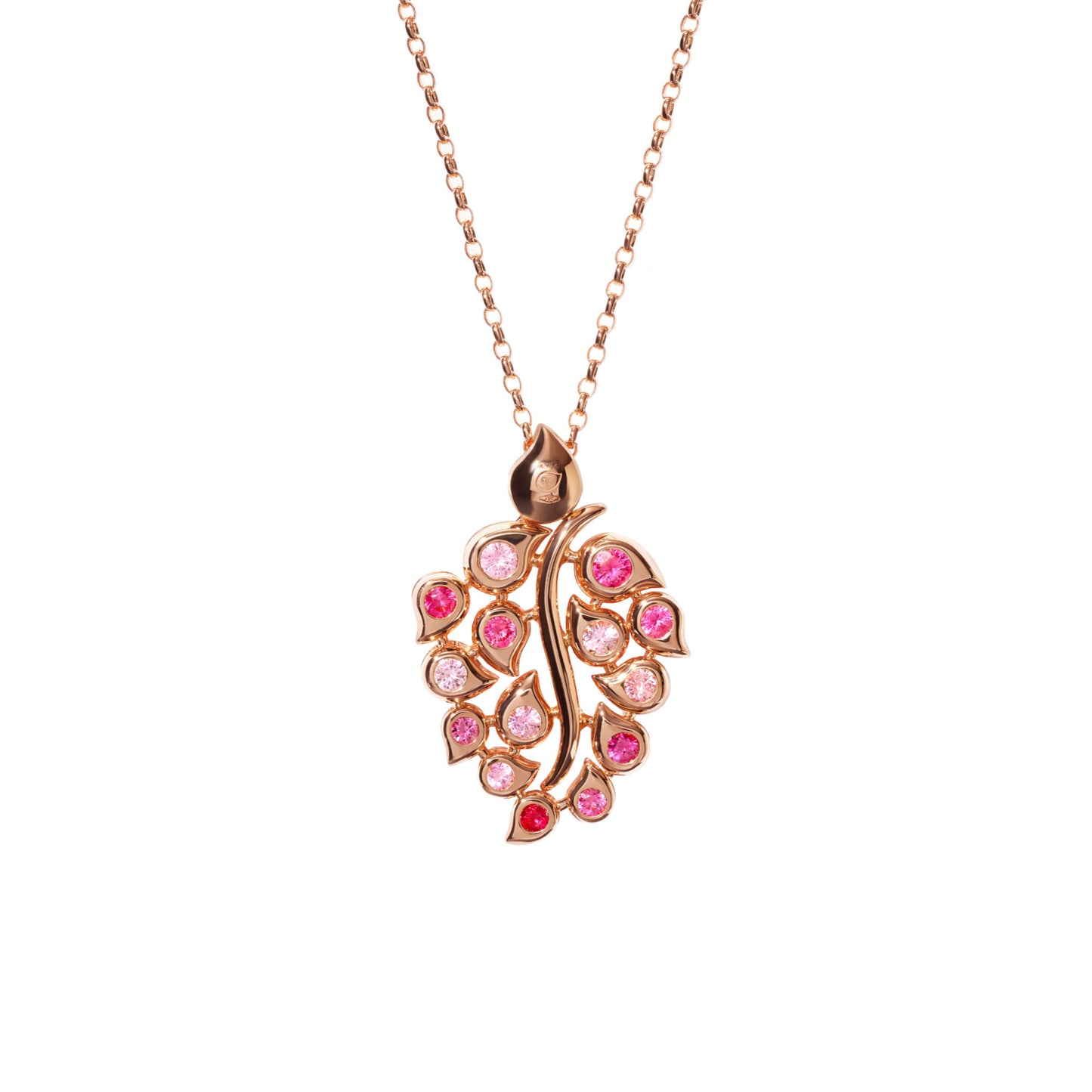 SNOWFLAKES Anhänger Rivière Classic / 'Blush' , Roségold • Diamant • Saphir von Tamara Comolli (P-SF-L-ClBlu-rg)