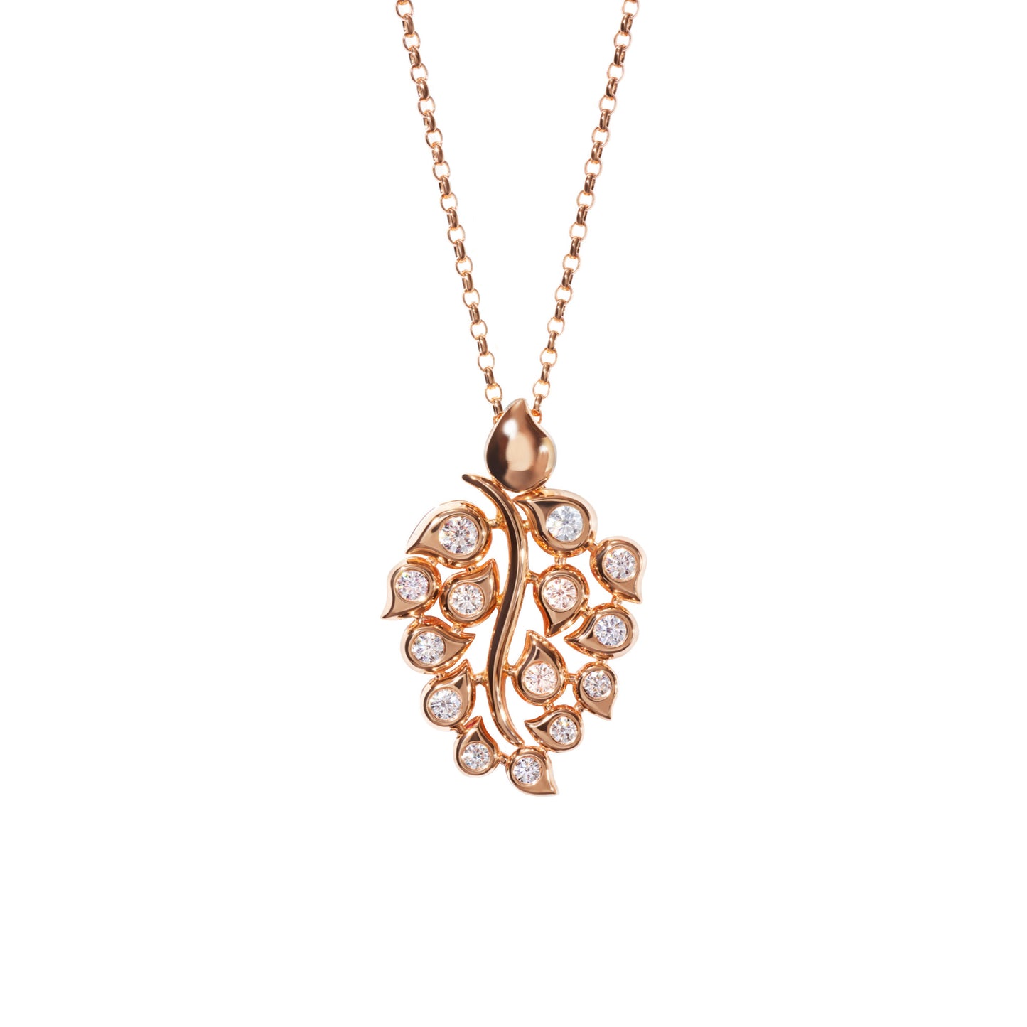 SNOWFLAKES Anhänger Rivière Classic / 'Blush' , Roségold • Diamant • Saphir von Tamara Comolli (P-SF-L-ClBlu-rg)
