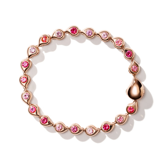 SNOWFLAKES Armband Rivière Classic / 'Blush' , Roségold • Diamant • Saphir von Tamara Comolli (B-SF-Riv-Cl-Blu-rg)