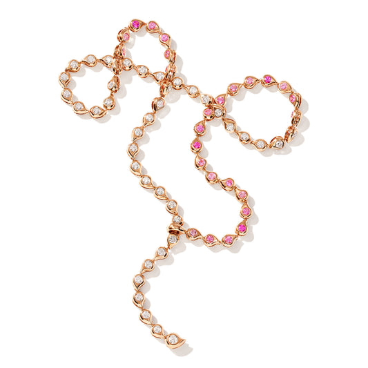 SNOWFLAKES Collier Rivière Classic 'Blush' , Roségold • Diamant • Saphir von Tamara Comolli (C-SF-Riv-Cl-Blu-rg)