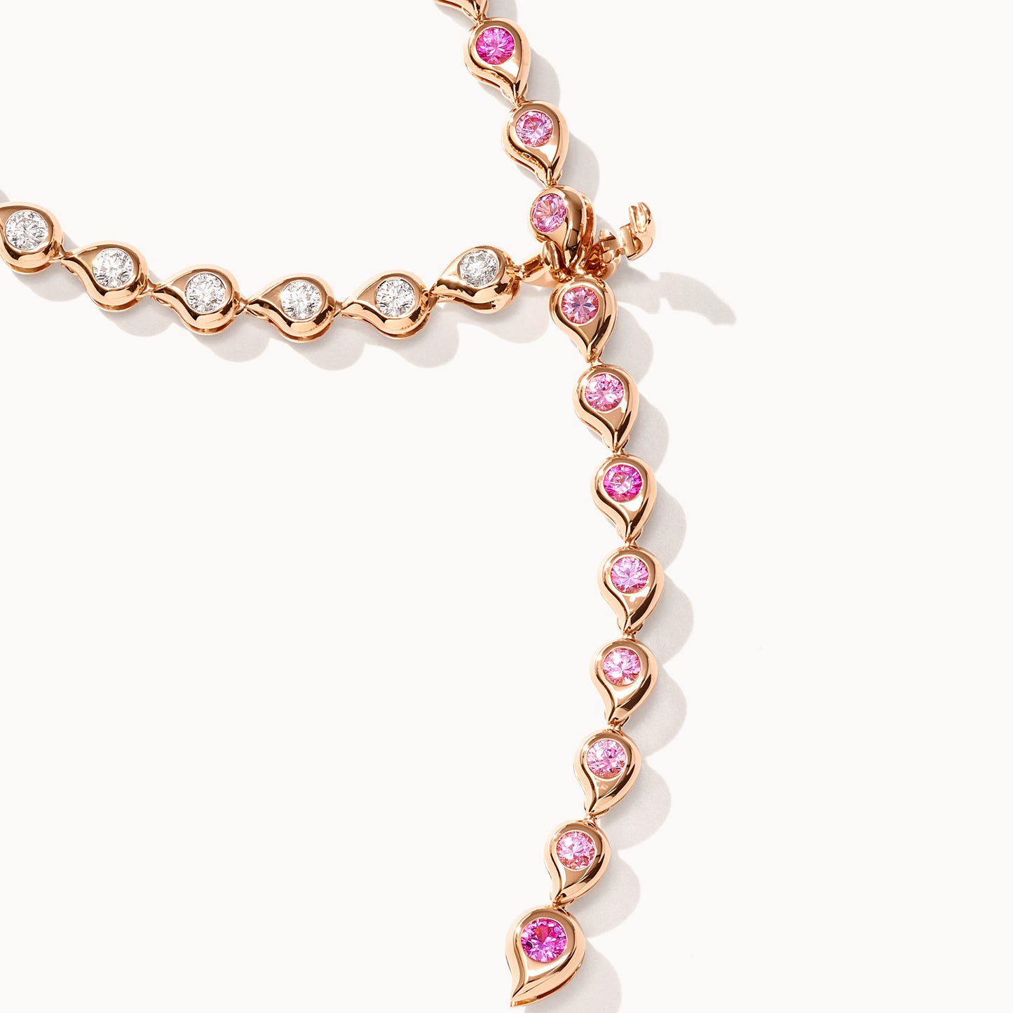 SNOWFLAKES Collier Rivière Classic 'Blush' , Roségold • Diamant • Saphir von Tamara Comolli (C-SF-Riv-Cl-Blu-rg)