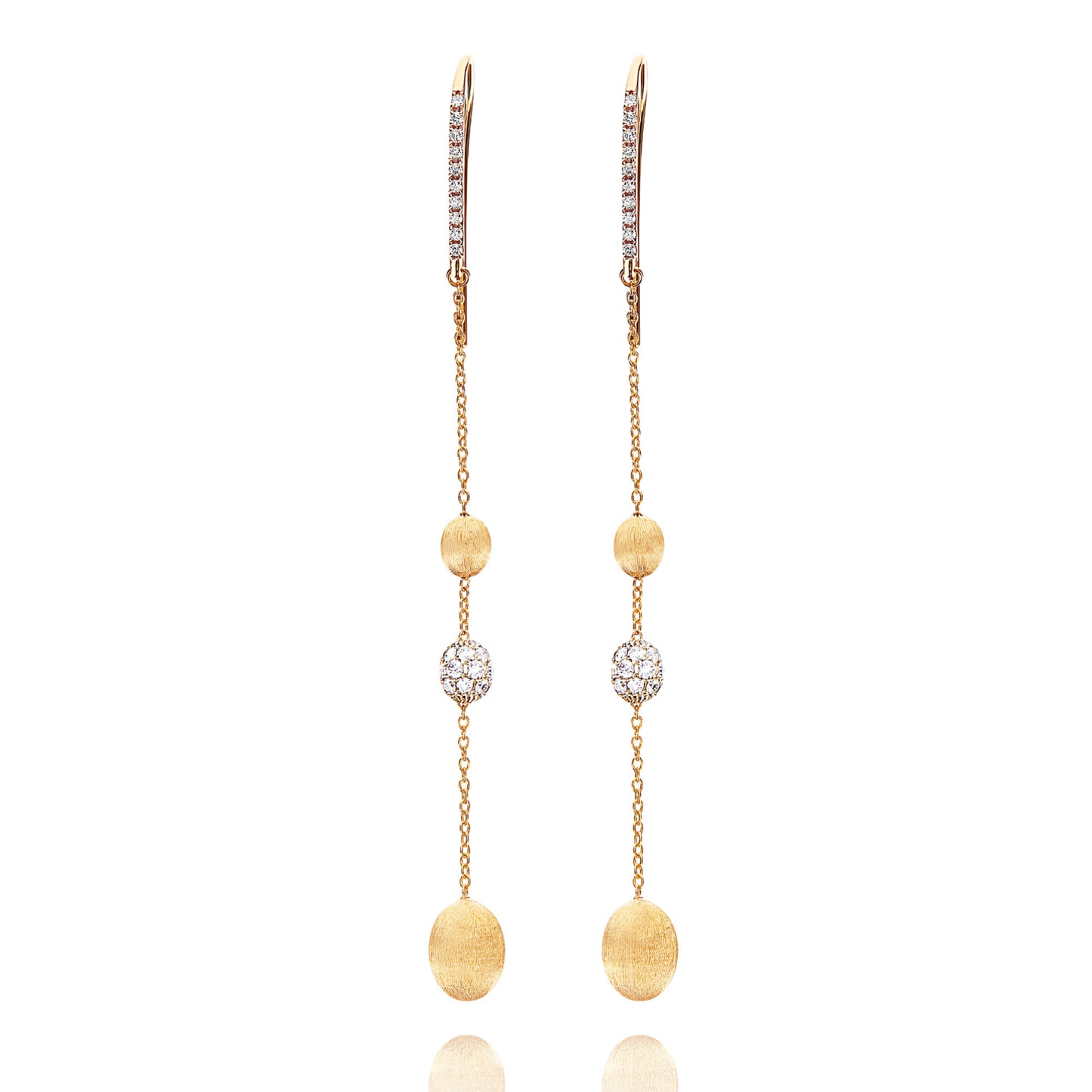 Soffio Ohrhänger, Gelbgold • Diamant von Nanis (OS28-583)