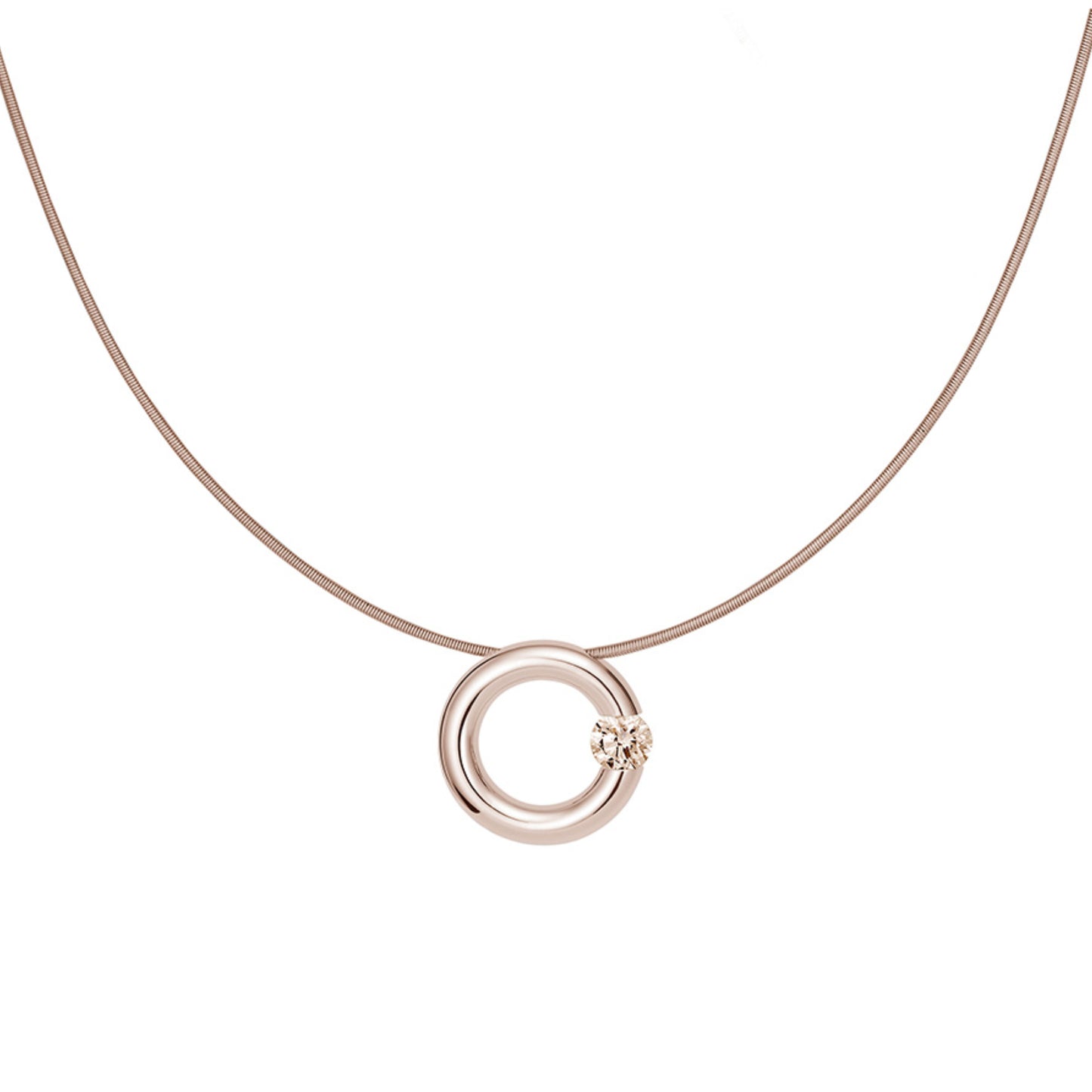 Spannring® Anhänger • Diamant von Niessing (N353924-14mm-0.16ct-cinnamon-gloss-rw)