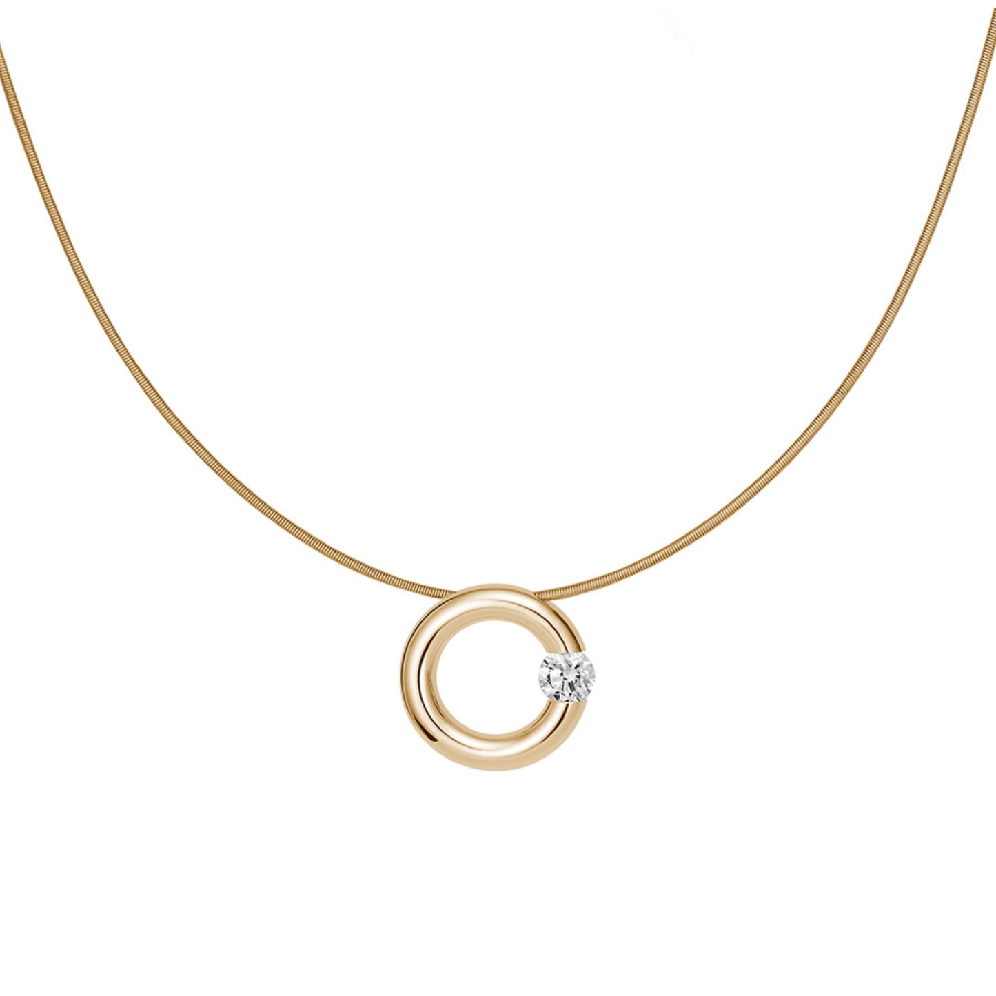 Spannring® Anhänger • Diamant von Niessing (N353924-14mm-0.16ct-gloss-cy)