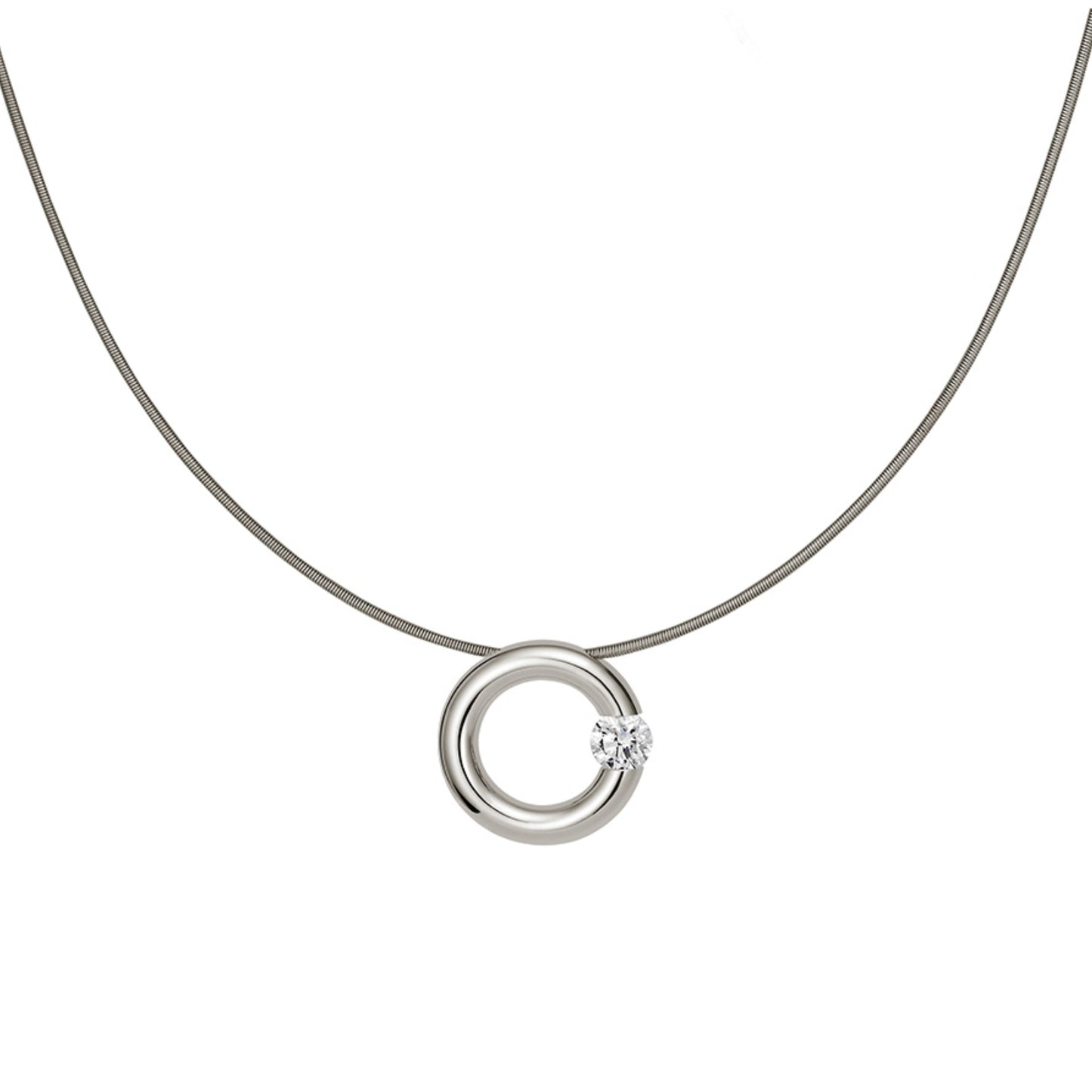 Spannring® Anhänger • Diamant von Niessing (N353924-14mm-0.16ct-gloss-fg)