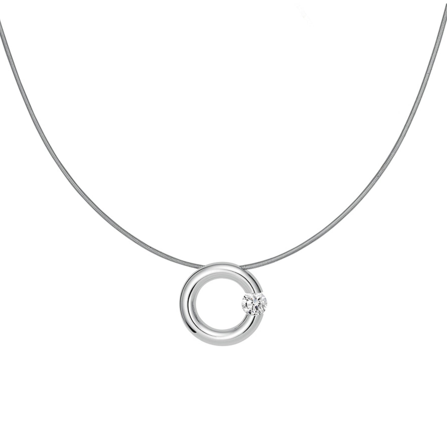 Spannring® Anhänger , Platin • Diamant von Niessing (N353924-14mm-0.16ct-gloss-pt)
