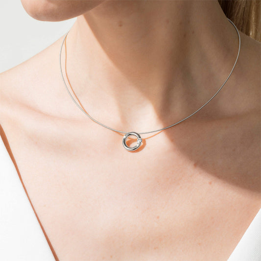 Spannring® Anhänger , Platin • Diamant von Niessing (N353924-14mm-0.16ct-gloss-pt)