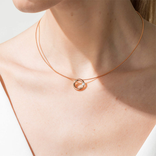 Spannring® Anhänger von Niessing (N353924-14mm-0.16ct-satin-cr)