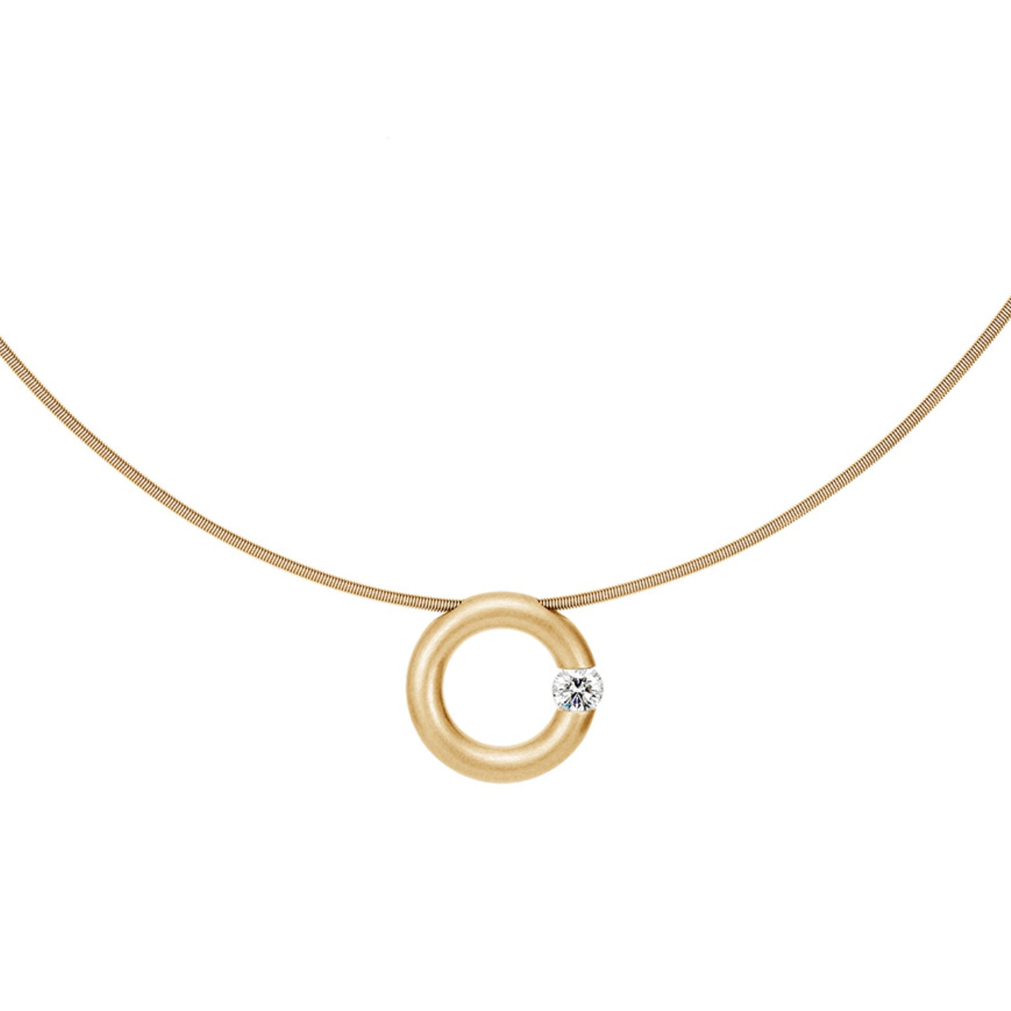 Spannring® Anhänger • Diamant von Niessing (N353924-14mm-0.16ct-satin-cy)