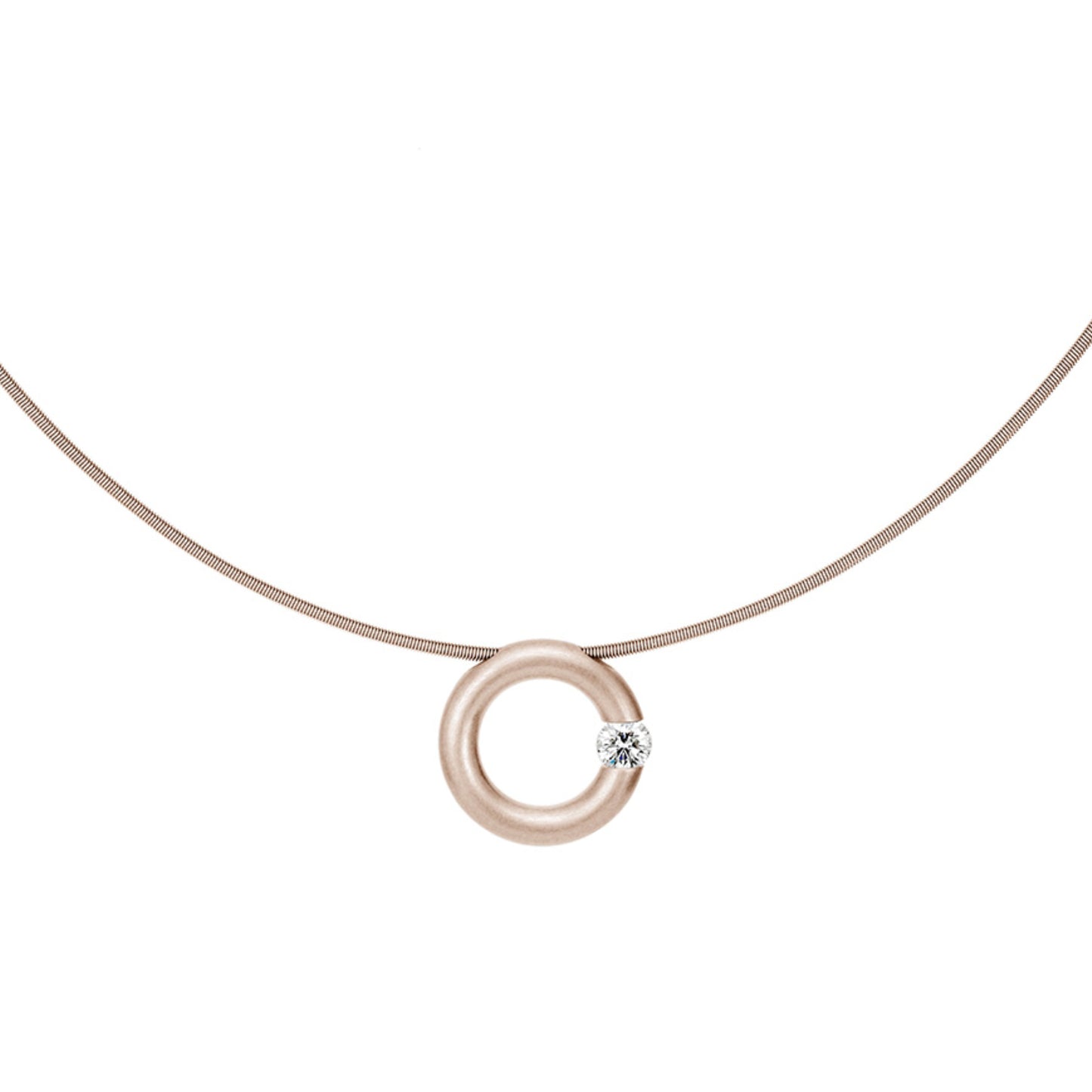 Spannring® Anhänger • Diamant von Niessing (N353924-14mm-0.16ct-satin-rw)