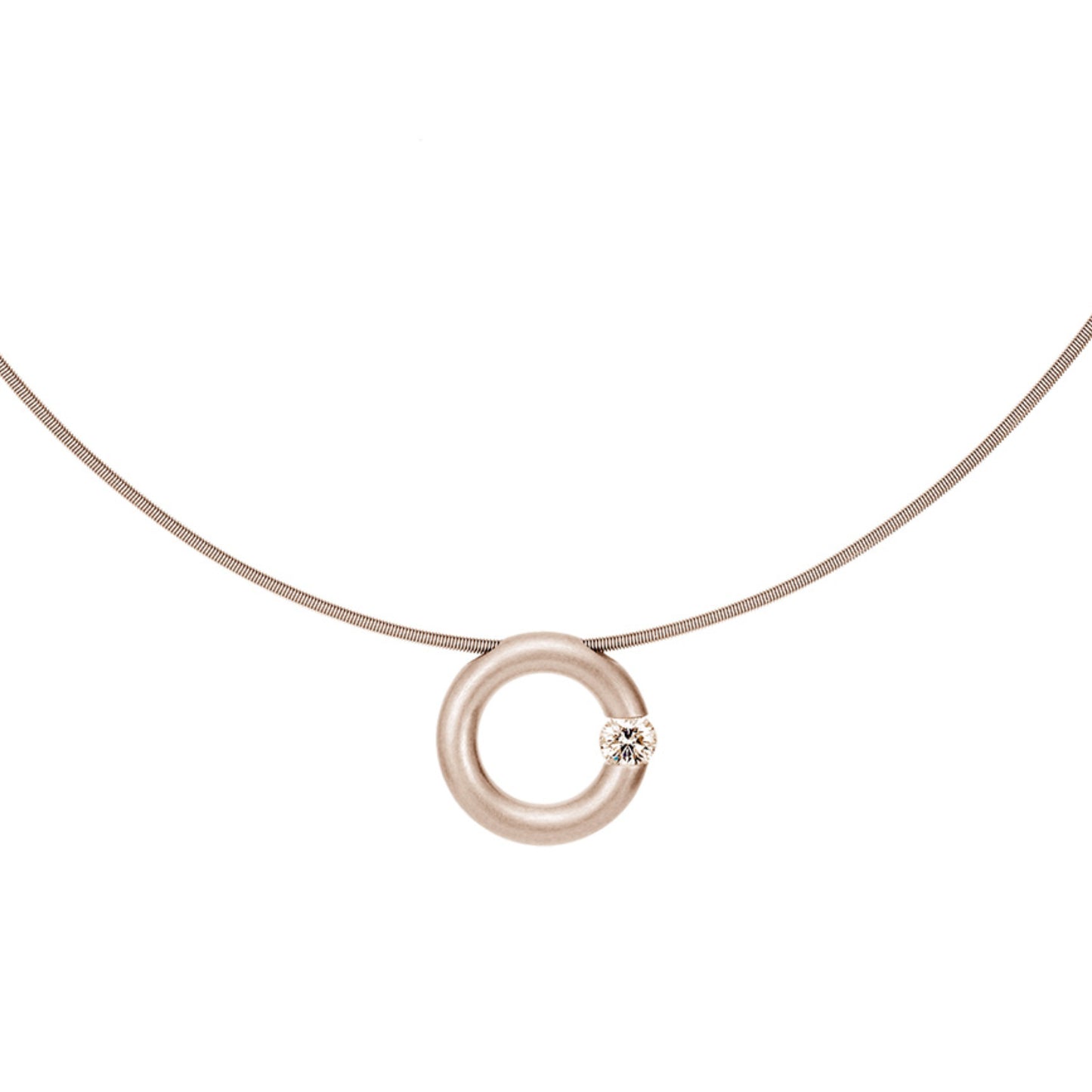 Spannring® Anhänger • Diamant von Niessing (N353924-15mm-0.25ct-cinnamon-satin-rw)