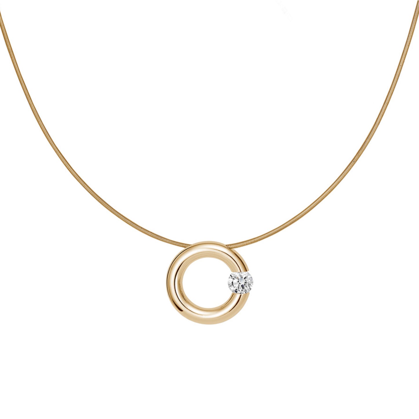 Spannring® Anhänger • Diamant von Niessing (N353924-16mm-0.4ct-gloss-cy)