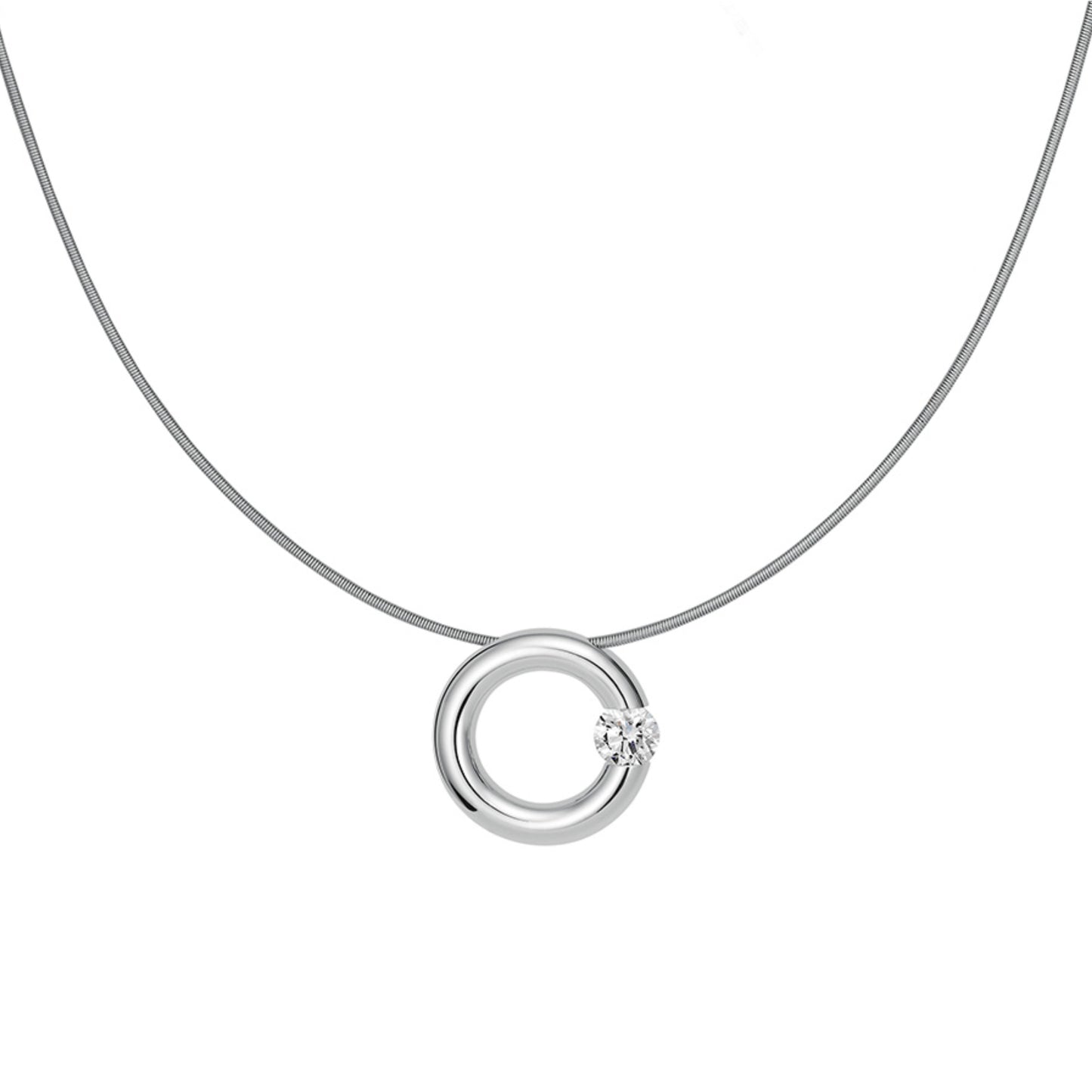 Spannring® Anhänger , Platin • Diamant von Niessing (N353924-16mm-0.4ct-gloss-pt)