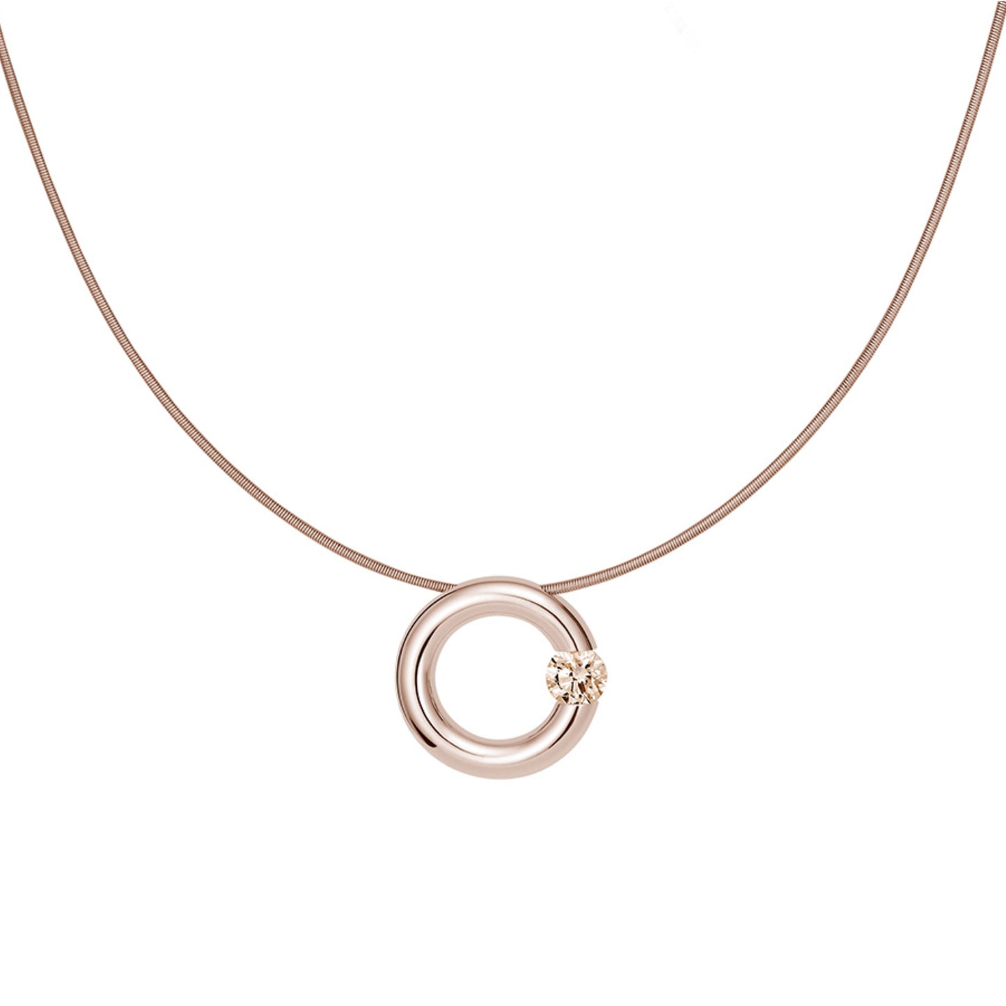 Spannring® Anhänger • Diamant von Niessing (N353924-17mm-0.5ct-cinnamon-gloss-rw)