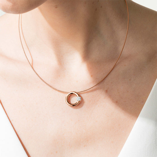 Spannring® Anhänger von Niessing (N353924-17mm-0.5ct-gloss-cr)