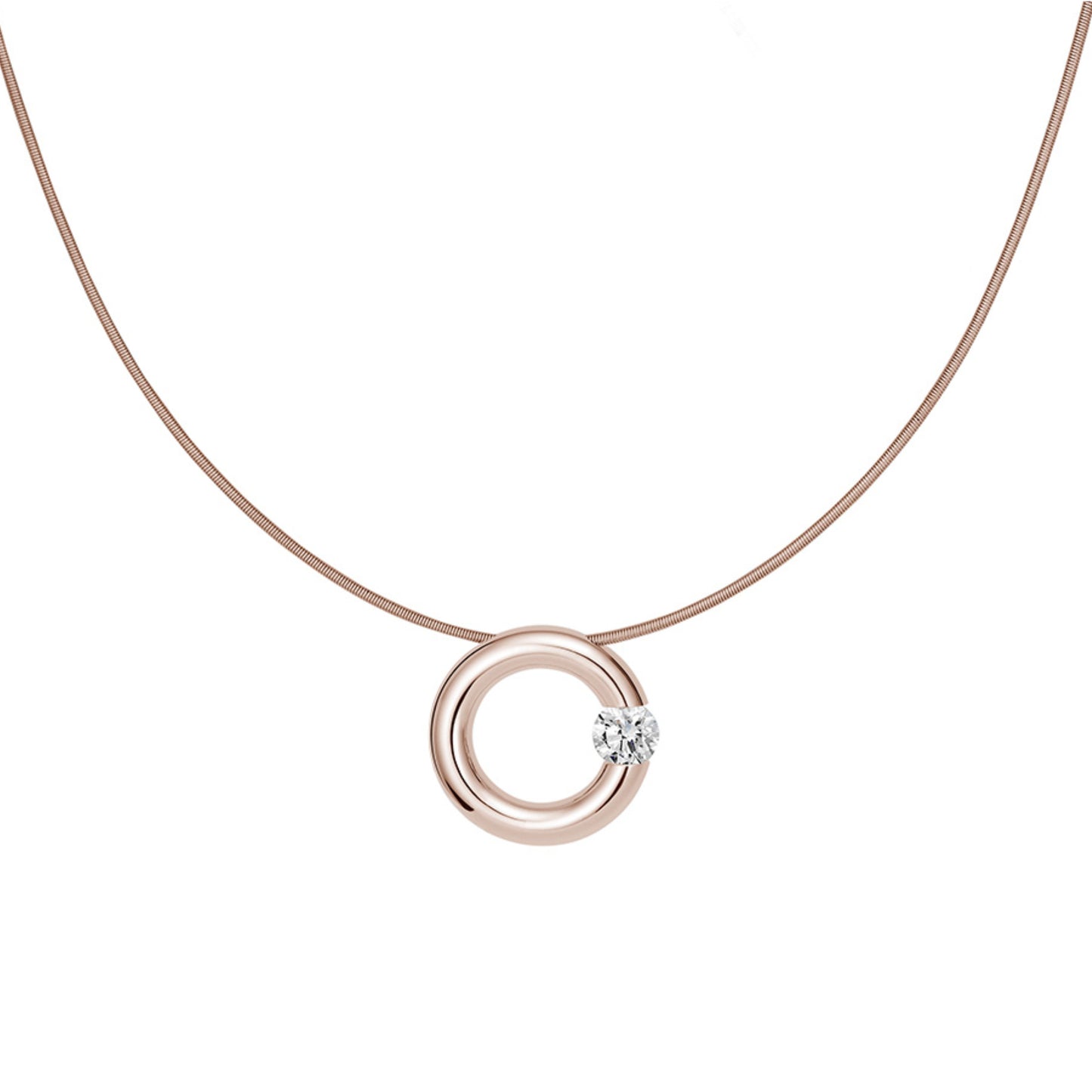 Spannring® Anhänger • Diamant von Niessing (N353924-17mm-0.5ct-gloss-rw)