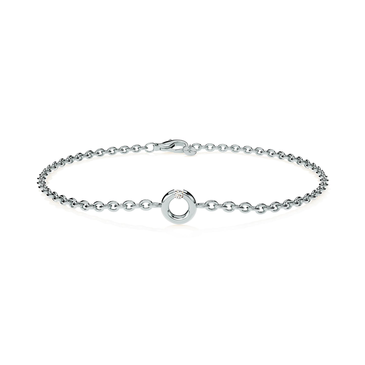 Spannring® Armband, Roségold • Diamant von Niessing (N412924-180mm-0.03ct-pt)