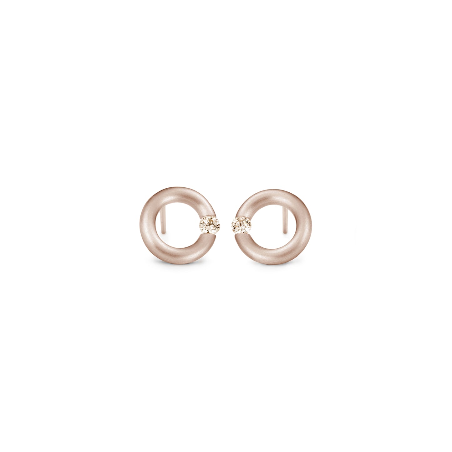 Spannring® Ohrstecker • Diamant von Niessing (N354924-10mm-0.08ct-cinnamon-satin-rw)