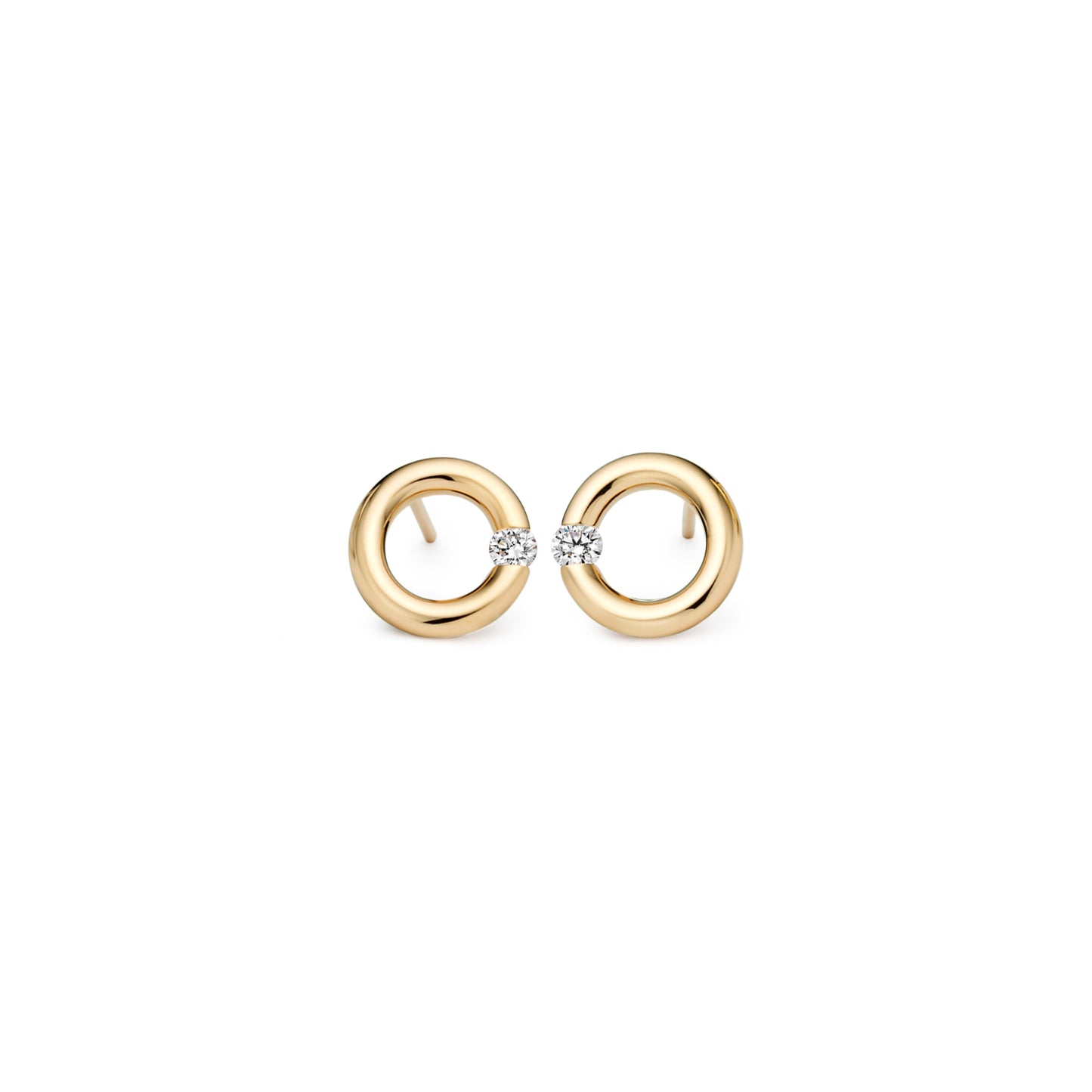 Spannring® Ohrstecker • Diamant von Niessing (N354924-10mm-0.08ct-gloss-cy)