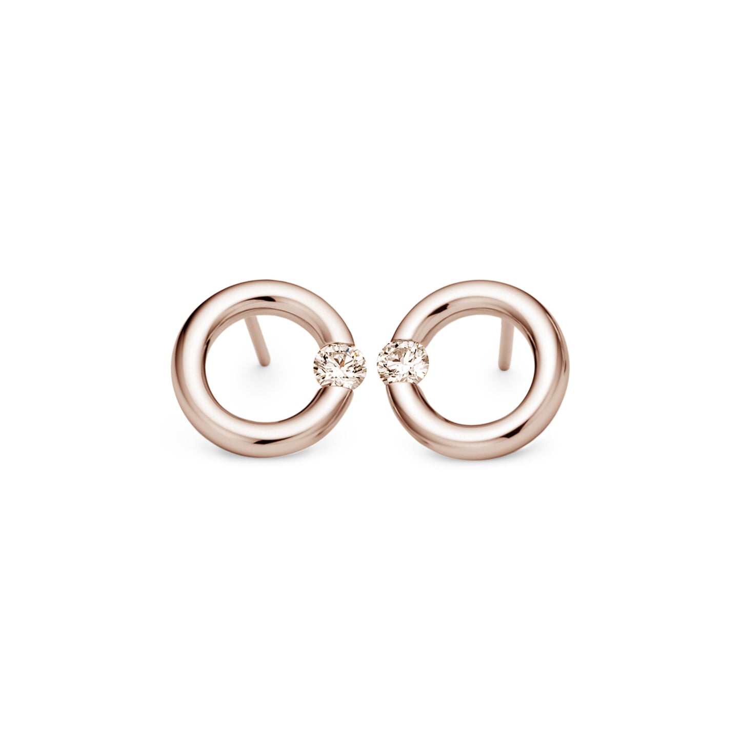 Spannring® Ohrstecker • Diamant von Niessing (N354924-12mm-0.16ct-cinnamon-gloss-rw)