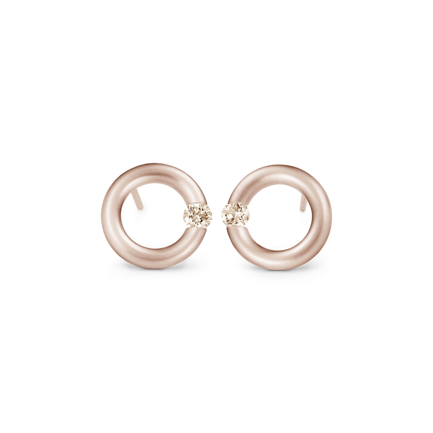 Spannring® Ohrstecker • Diamant von Niessing (N354924-12mm-0.16ct-cinnamon-satin-rw)