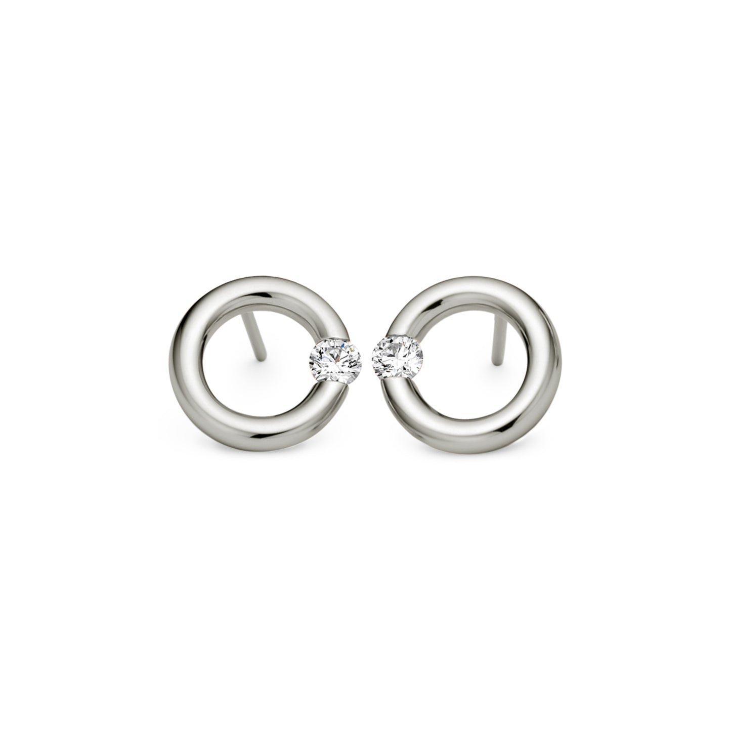 Spannring® Ohrstecker • Diamant von Niessing (N354924-12mm-0.16ct-gloss-fg)