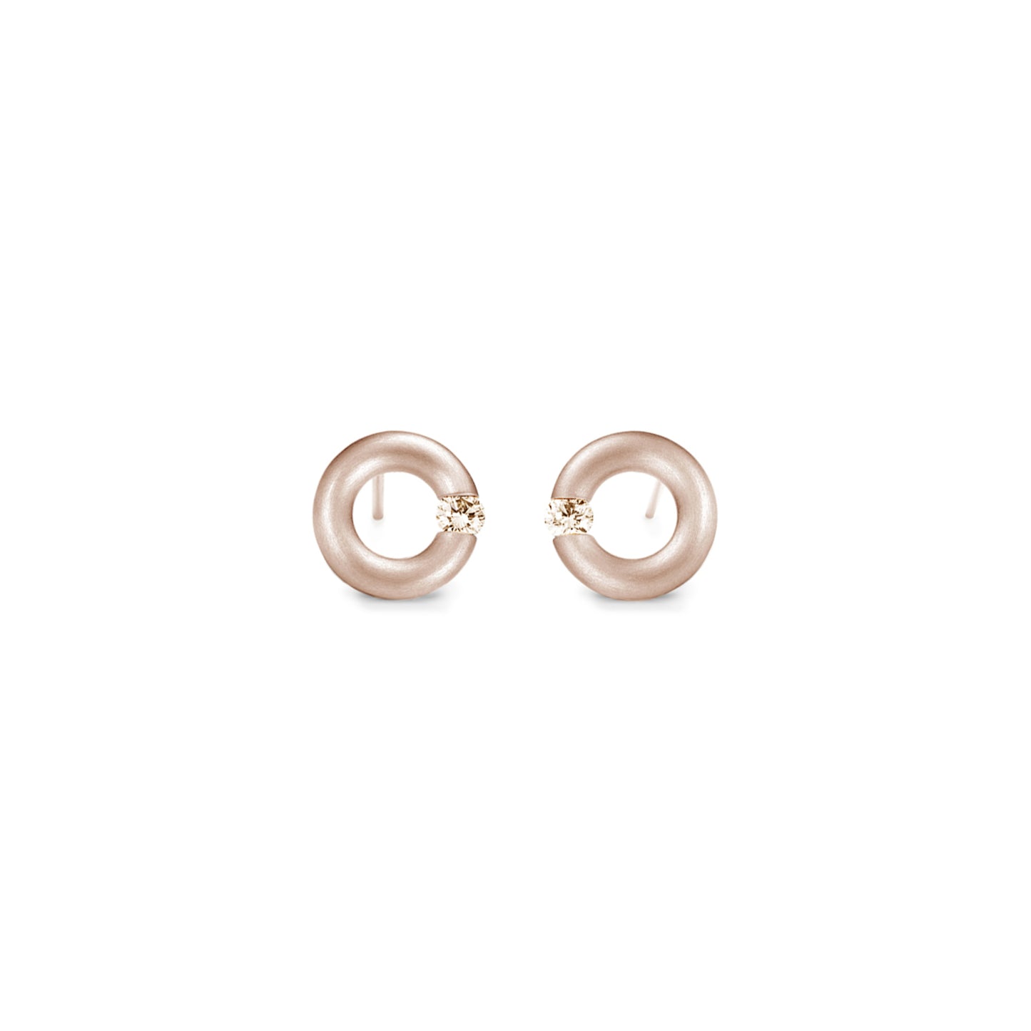 Spannring® Ohrstecker • Diamant von Niessing (N354924-8mm-0.05ct-cinnamon-satin-rw)