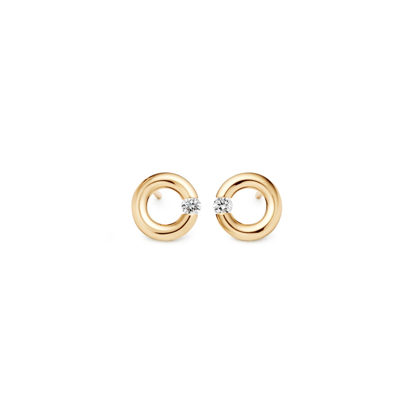 Spannring® Ohrstecker • Diamant von Niessing (N354924-8mm-0.05ct-gloss-cy)