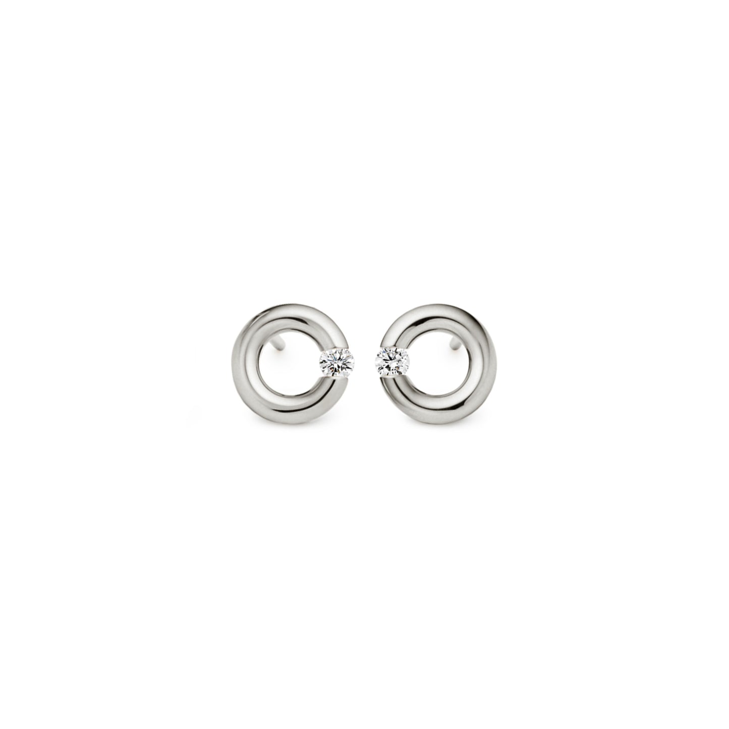 Spannring® Ohrstecker • Diamant von Niessing (N354924-8mm-0.05ct-gloss-fg)