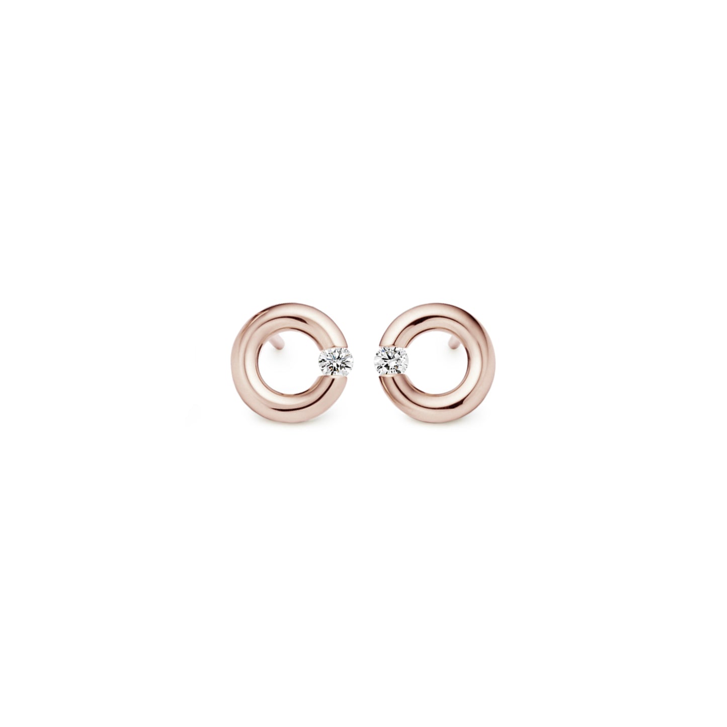 Spannring® Ohrstecker • Diamant von Niessing (N354924-8mm-0.05ct-gloss-rw)